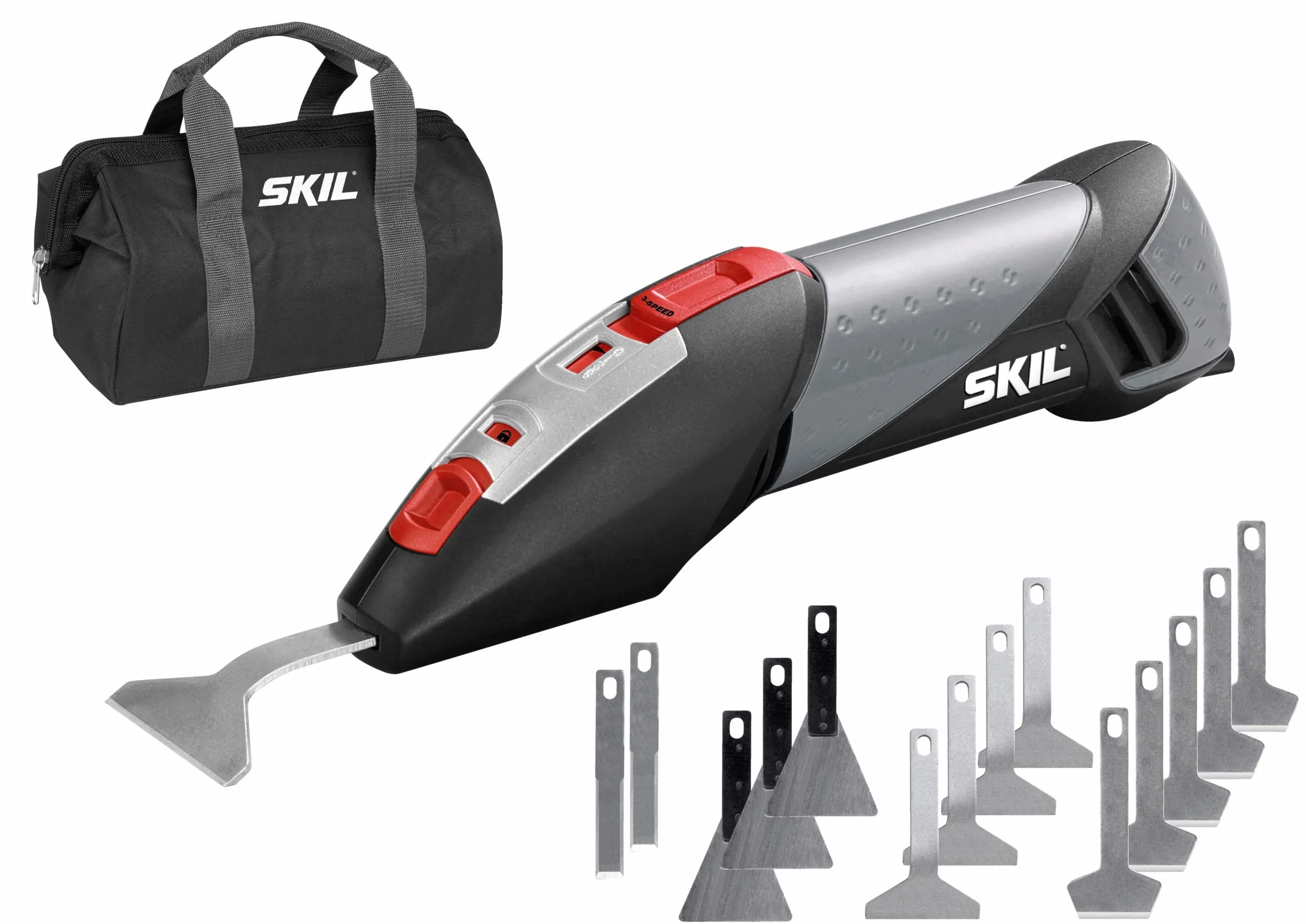 Skil Masters 7720 MA Rascador eléctrico (250 W, 3 velocidades, cable de 4 m, 15 piezas, juego de rascadores, bolsa incluida)