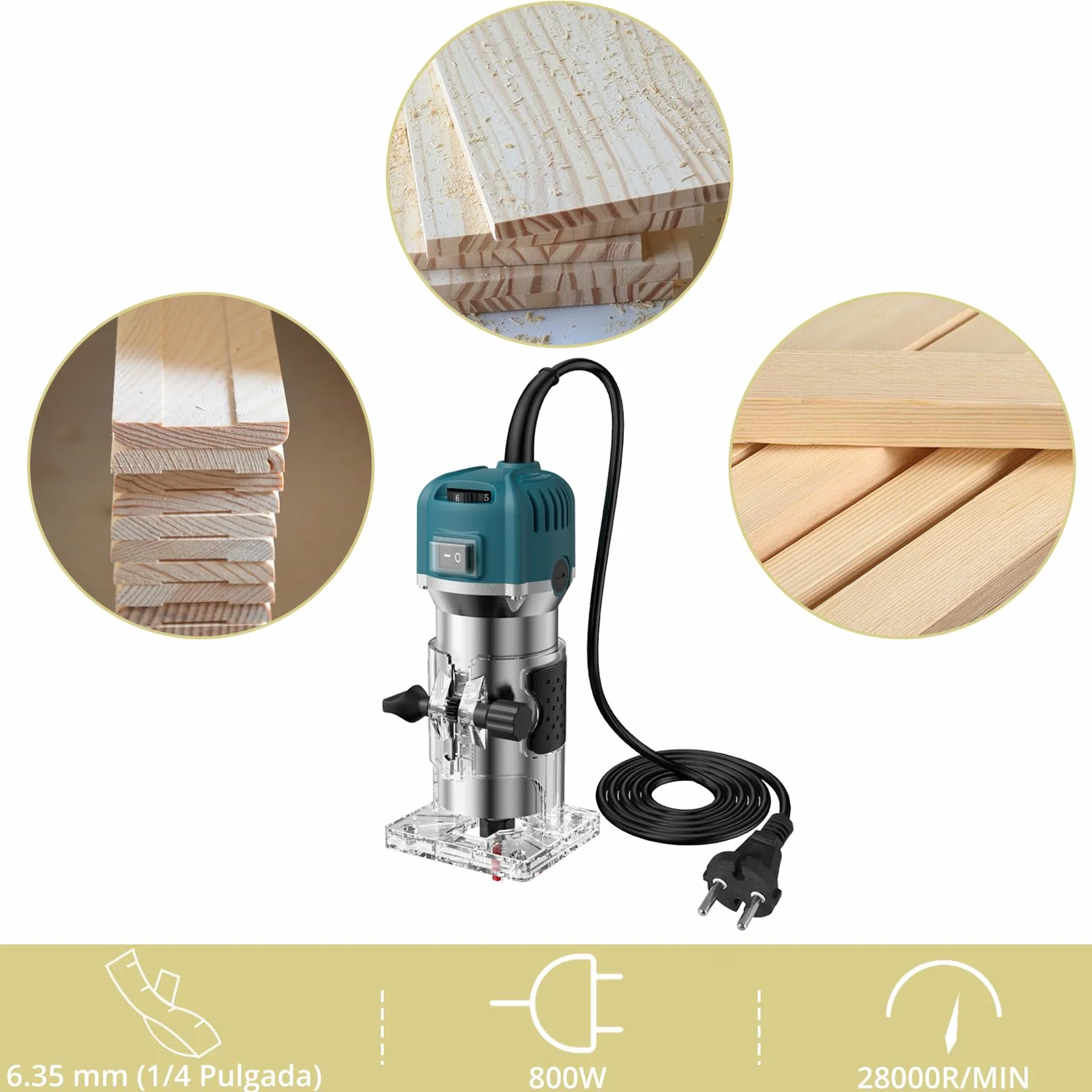 Anbte Fresadora de Madera 800W