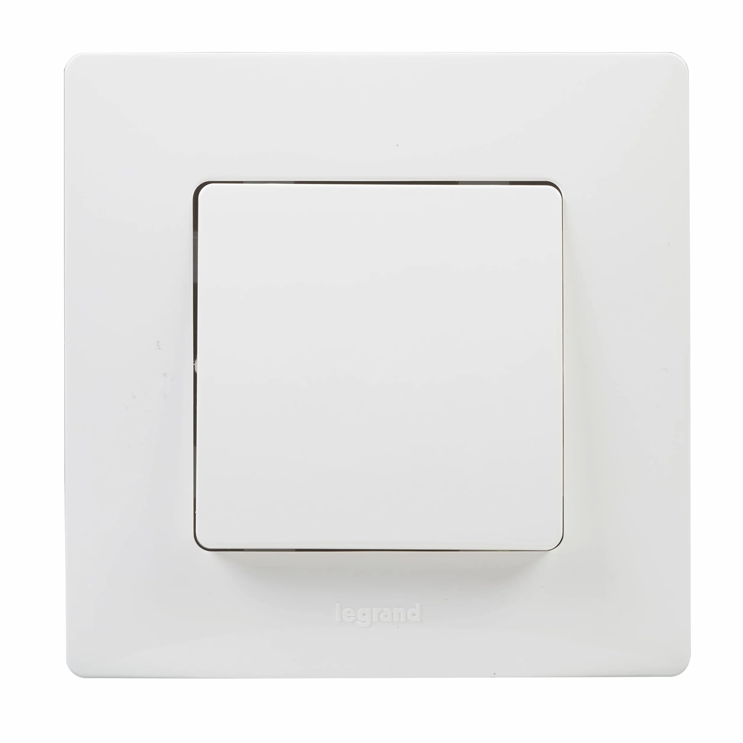 LEGRAND Interruptor Conmutador 10A, Gama Niloé Monobloc, Mecanismo Completo con Marco, Blanco, 396450