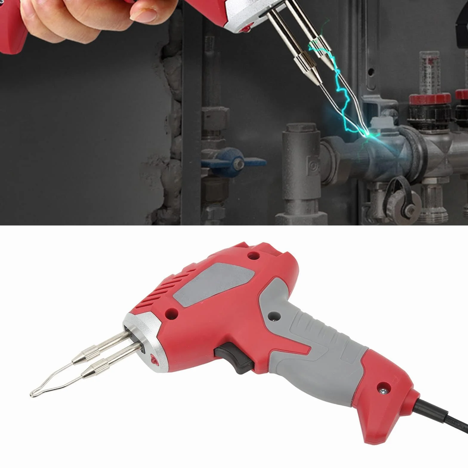 Pistola de Soldar de 180W Kit de Soldador ABS 200 ℃ Kit de Soldador de Alimentación Manual con Punta de Soldadura para Teléfono con Chip Enchufe Europeo 220-240V