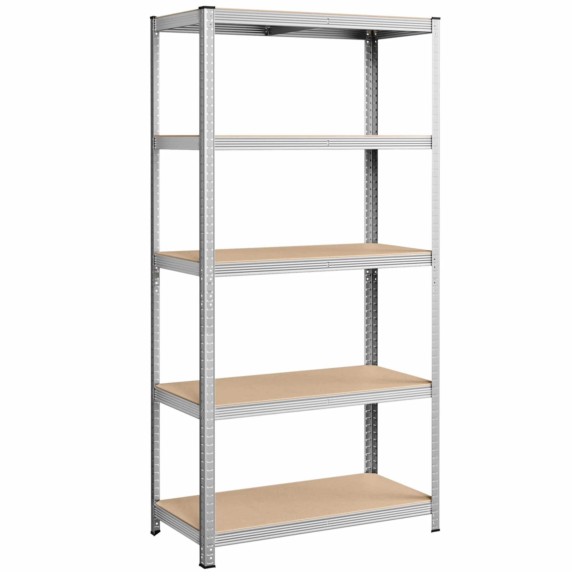 SONGMICS Estantería de 5 Niveles, 200 x 100 x 50 cm, Carga de 875 kg (175 kg por Nivel), Estantería para Cargas Pesadas, Estante Ajustable en Altura, para Garaje, Sótano, Plata GLR050E01