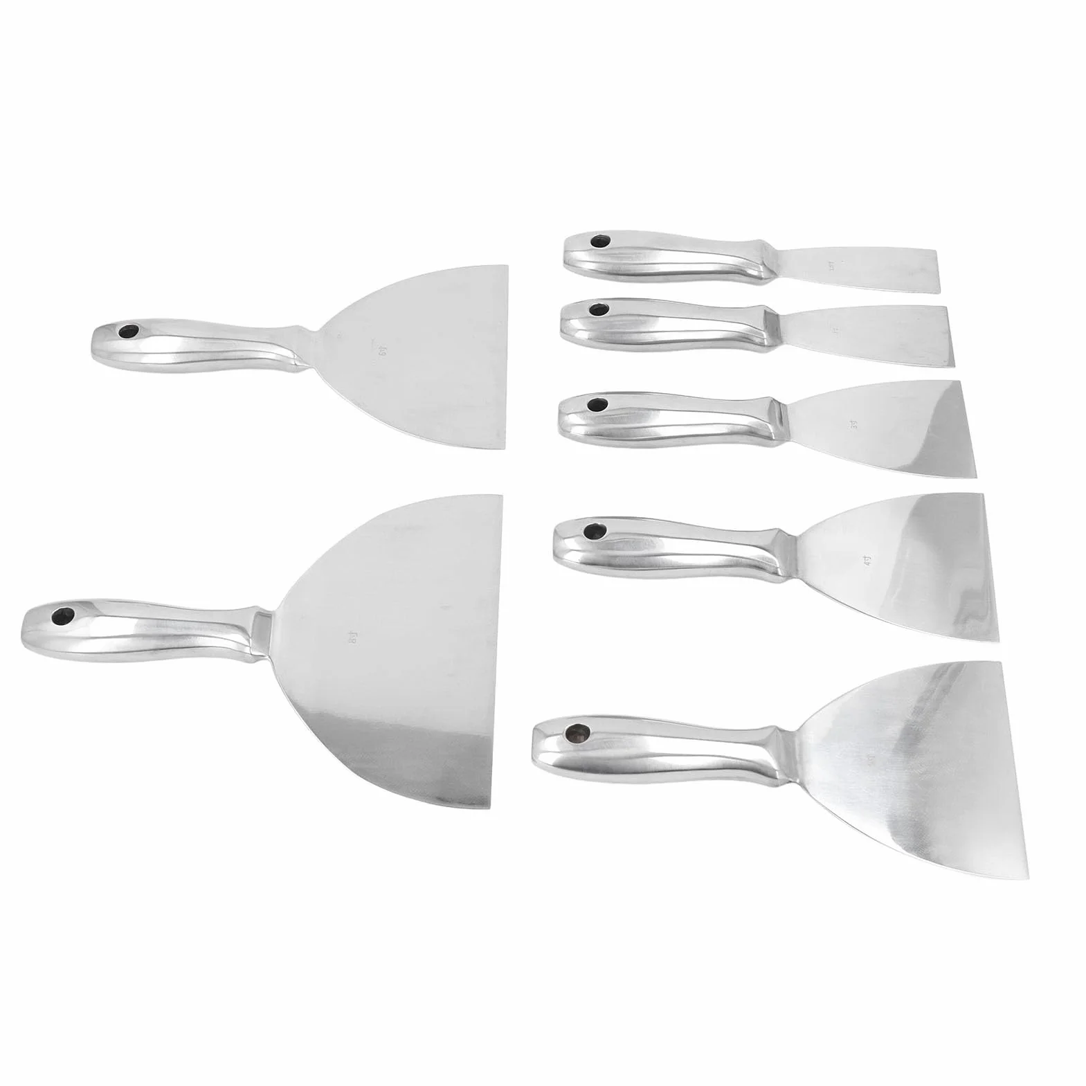 Naroote Juego de Espátulas para Masilla, Herramienta Raspadora de Acero Inoxidable de 7 Piezas con Ergonómico Antideslizante, para Reparación de Paneles de Yeso, Raspado de Pintura y Eliminación de