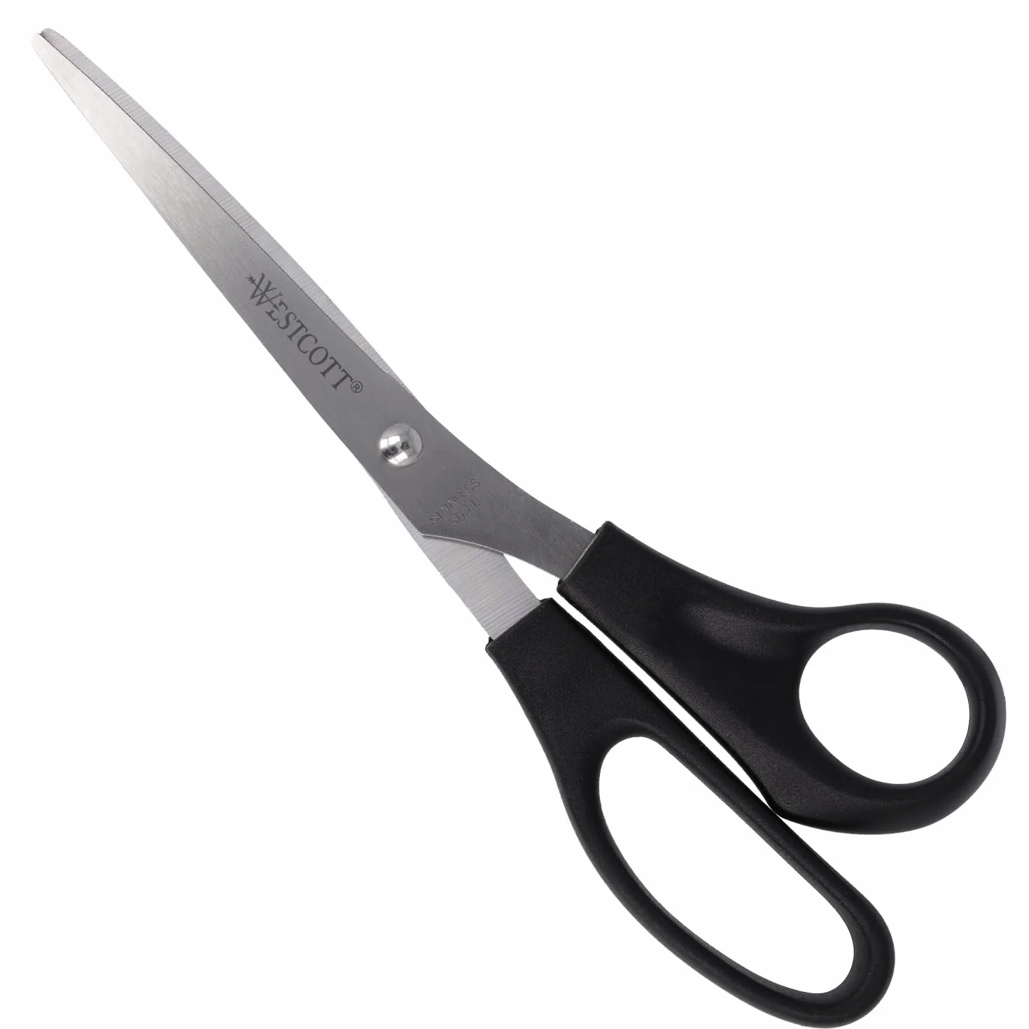 Westcott Tijeras de 8" (20,3 cm) | Tijeras de oficina con mangos de plástico negro | Cuchillas extraafiladas, acero inoxidable | E-31181 00