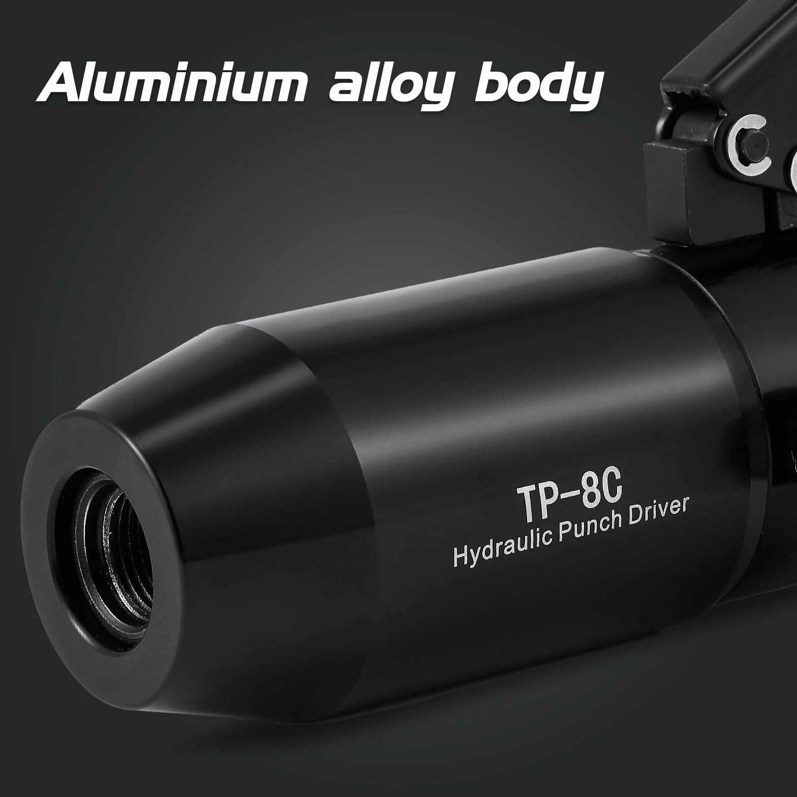 NEWTRY TP-8C - Abridor de agujeros hidráulico para perforación de placa de acero suave, aleación de aluminio, caja de interruptores de gabinete de distribución y perforación manual