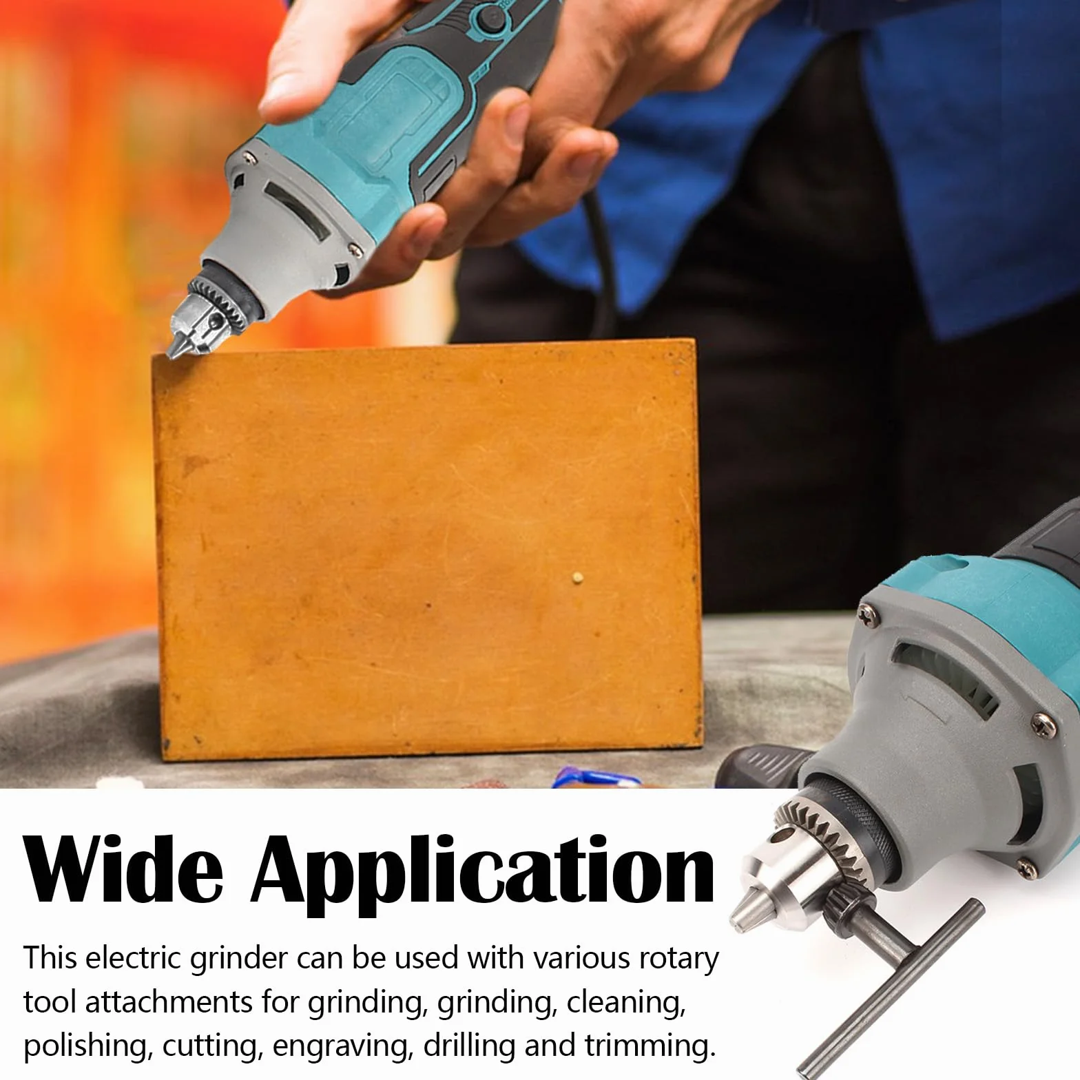 Amoladora Recta, Destornillador Angular Inalámbrico Compatible con Batería Makita de 18 V Minitaladro Multifuncional Para Uso Doméstico Para Grabar Esmerilar Pulir Y Taladrar (Sin Batería)