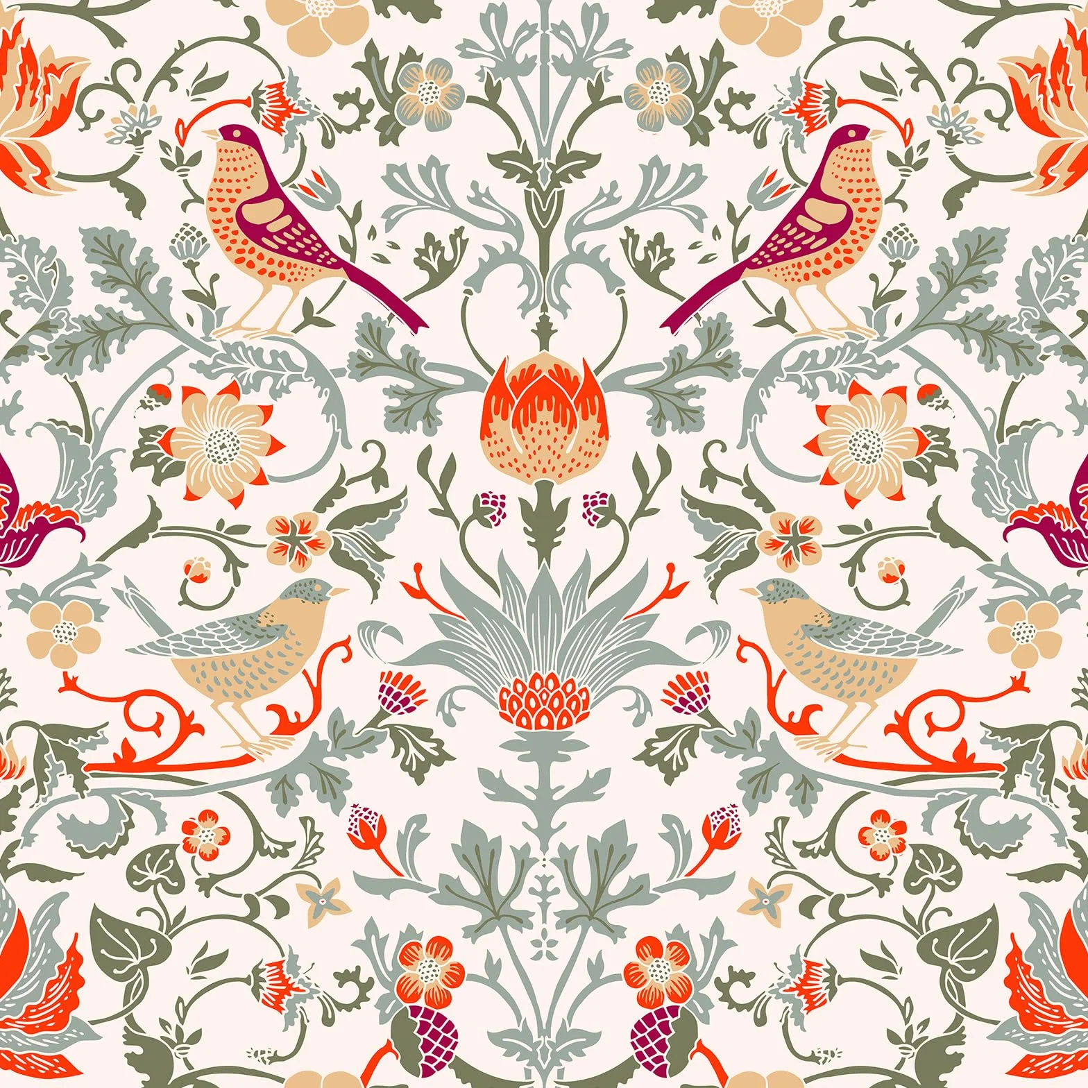 ReWallpaper 44.5CM×7M Papel Pintado Autoadhesivo Flores Beige para Muebles Papel de Pared Decorativo para Salon Vintage Papel Pintado Pared Hojas Tropicales Papel Tapiz Autoadhesivo para Habitacién