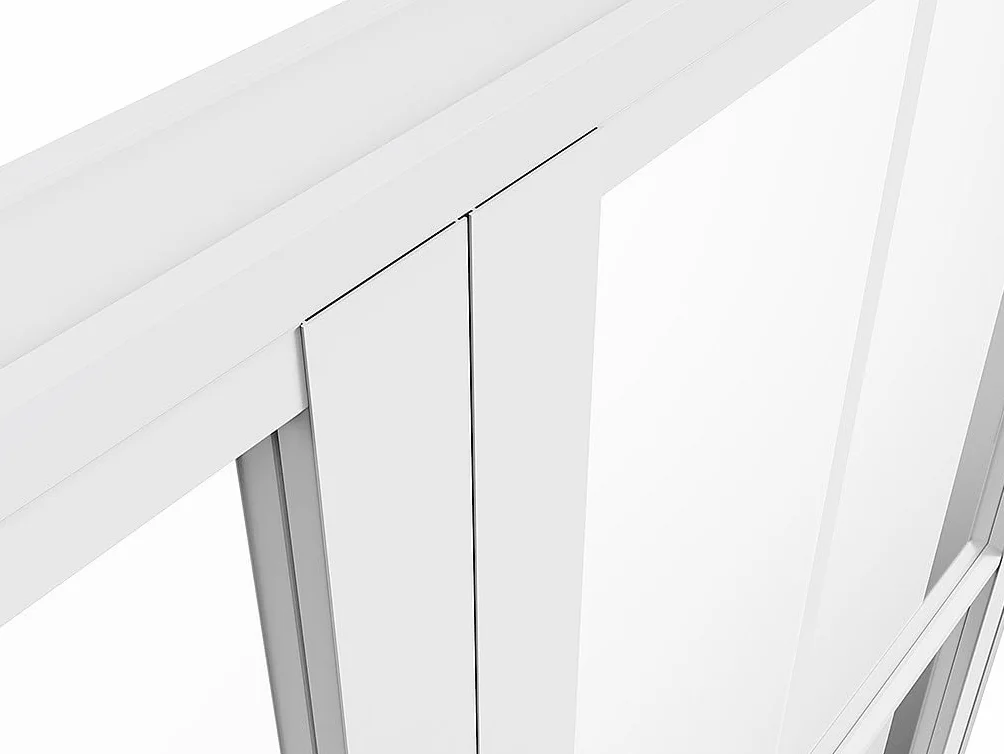 SEROTO - Bloque de puerta reversible con dos hojas de aluminio y vidrio templado, 2 x 204 x 73 cm, color blanco