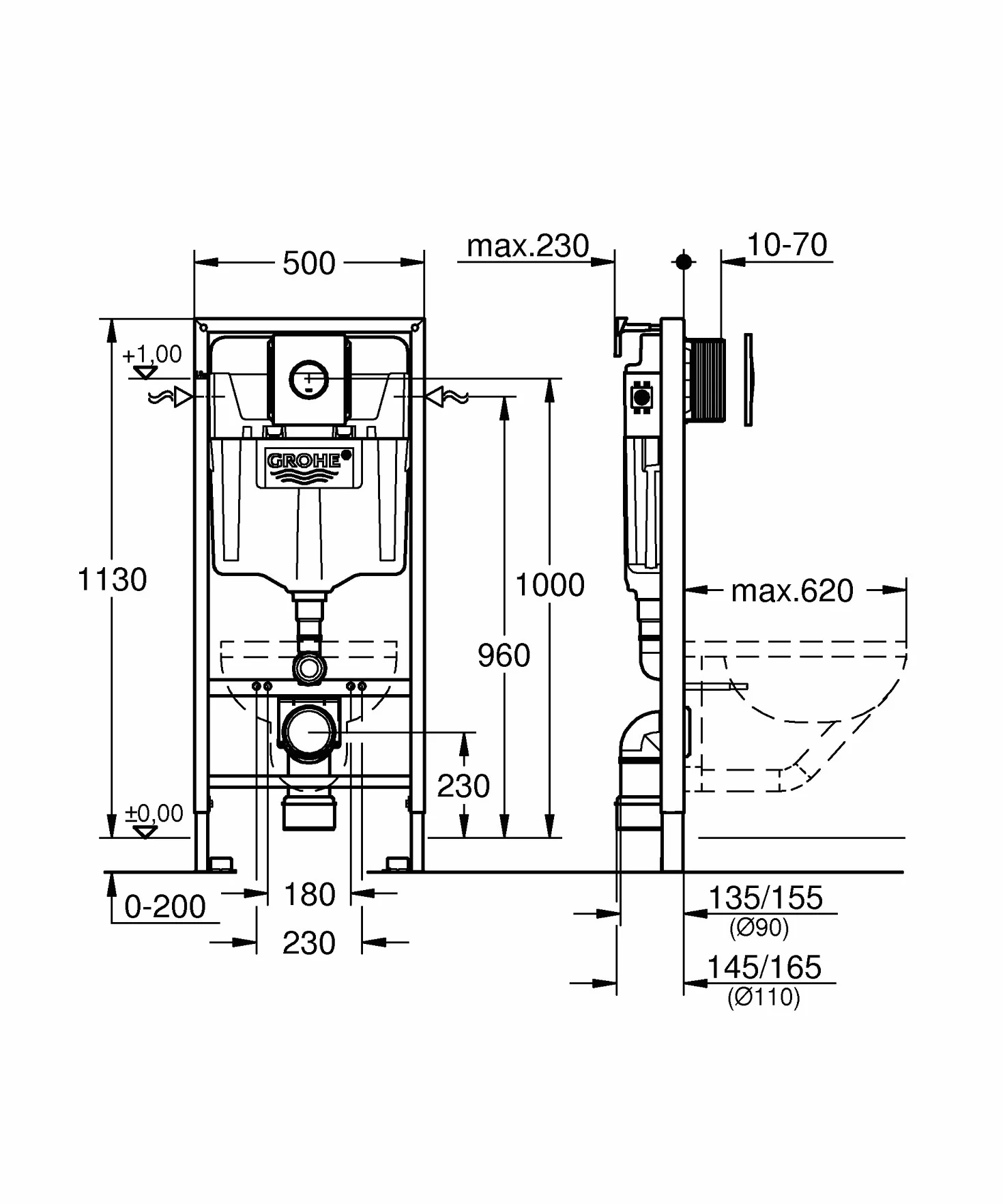 GROHE 38832000 - Cisterna Empotrada Para Inodoro, cromo