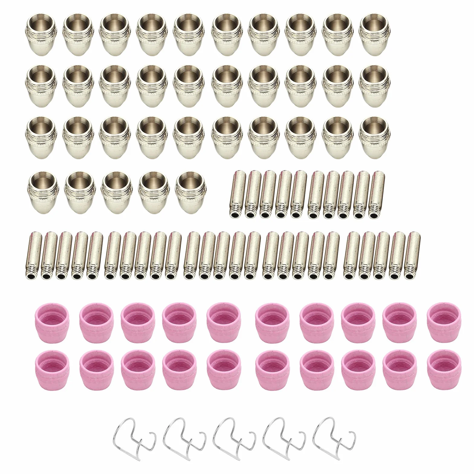 Kit de consumibles de corte por plasma, electrodos SG 55 AG 60 WSD 60, puntas, boquilla de cerámica, calor, fácil instalación, para usuarios de antorchas de plasma (95pcs)