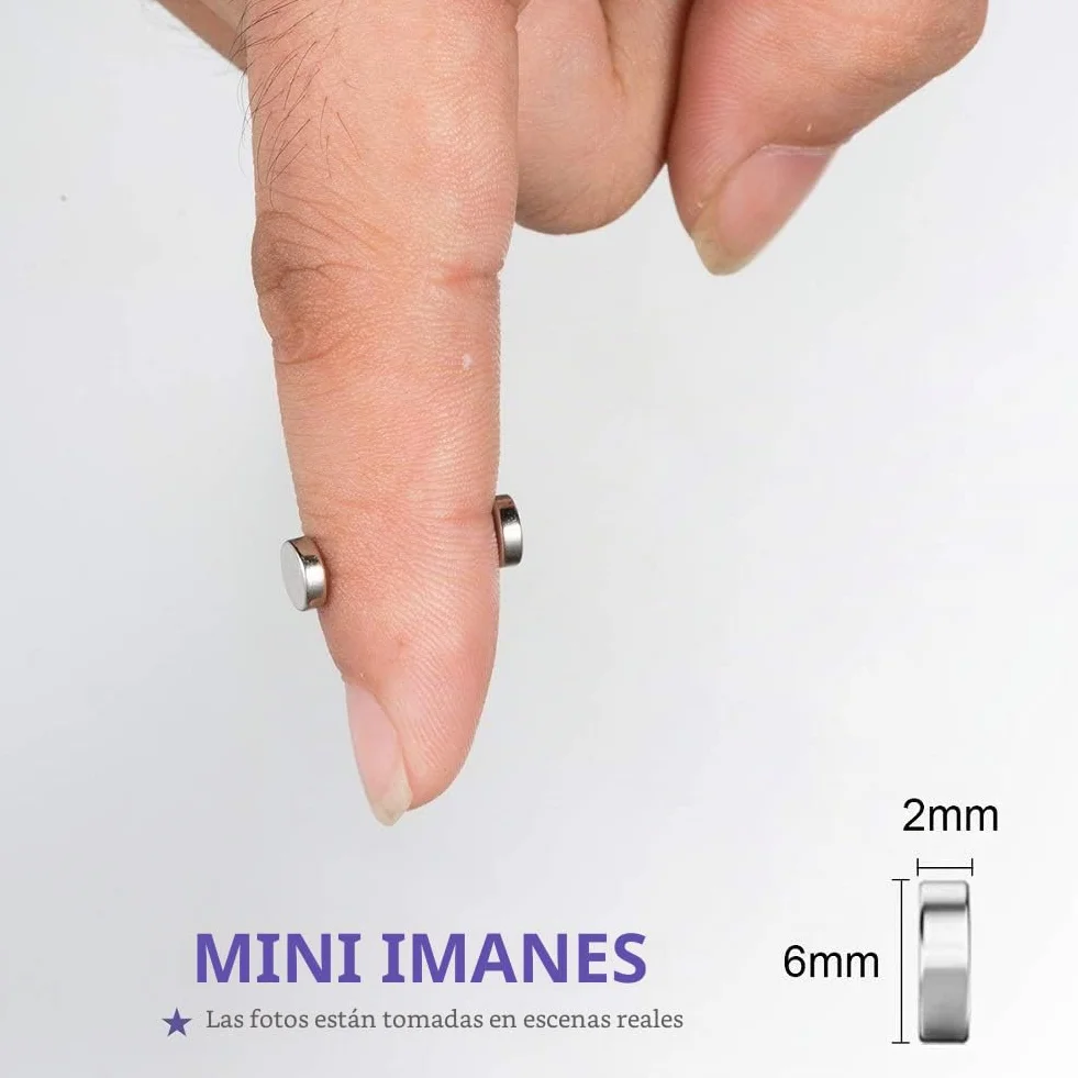 Imanes Neodimio Redondos 6x2 mm 100 Piezas BTLIN