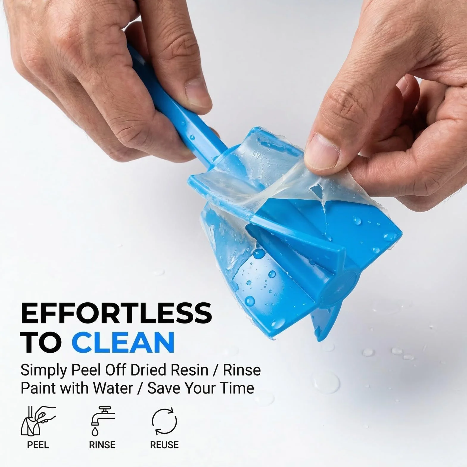 QLK 4 Piezas Mezcladores de Silicona, Paletas de Mezcla para Resina Epoxi para Taladro 1/4, Mezclador de Pintura para Pigmentos y Resina Epoxi, Accesorio Fácil de Limpiar