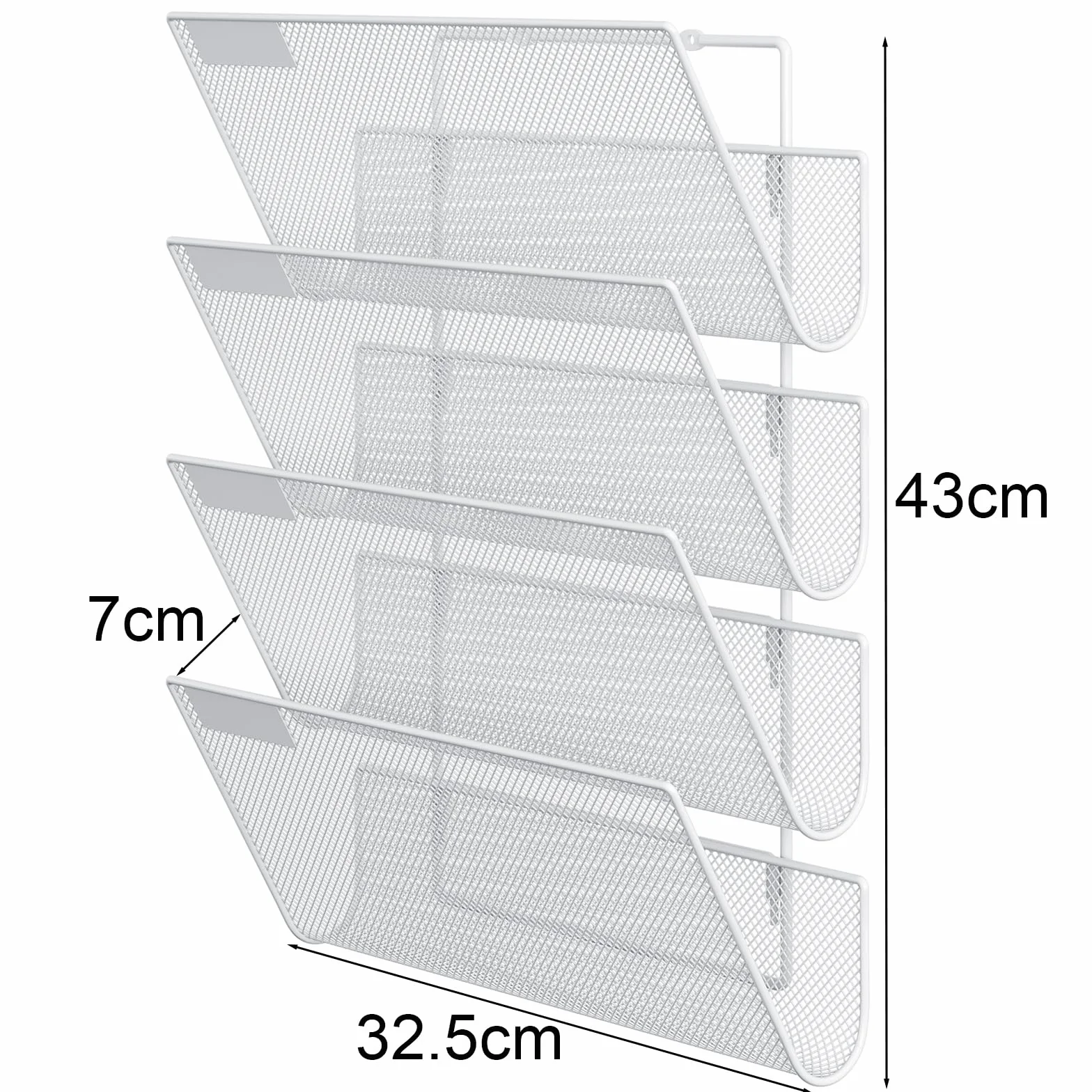 EasyPAG Archivador de Pared 3 Compartimentos Metal Malla A4 Oficina Organizador Documentos Blanco