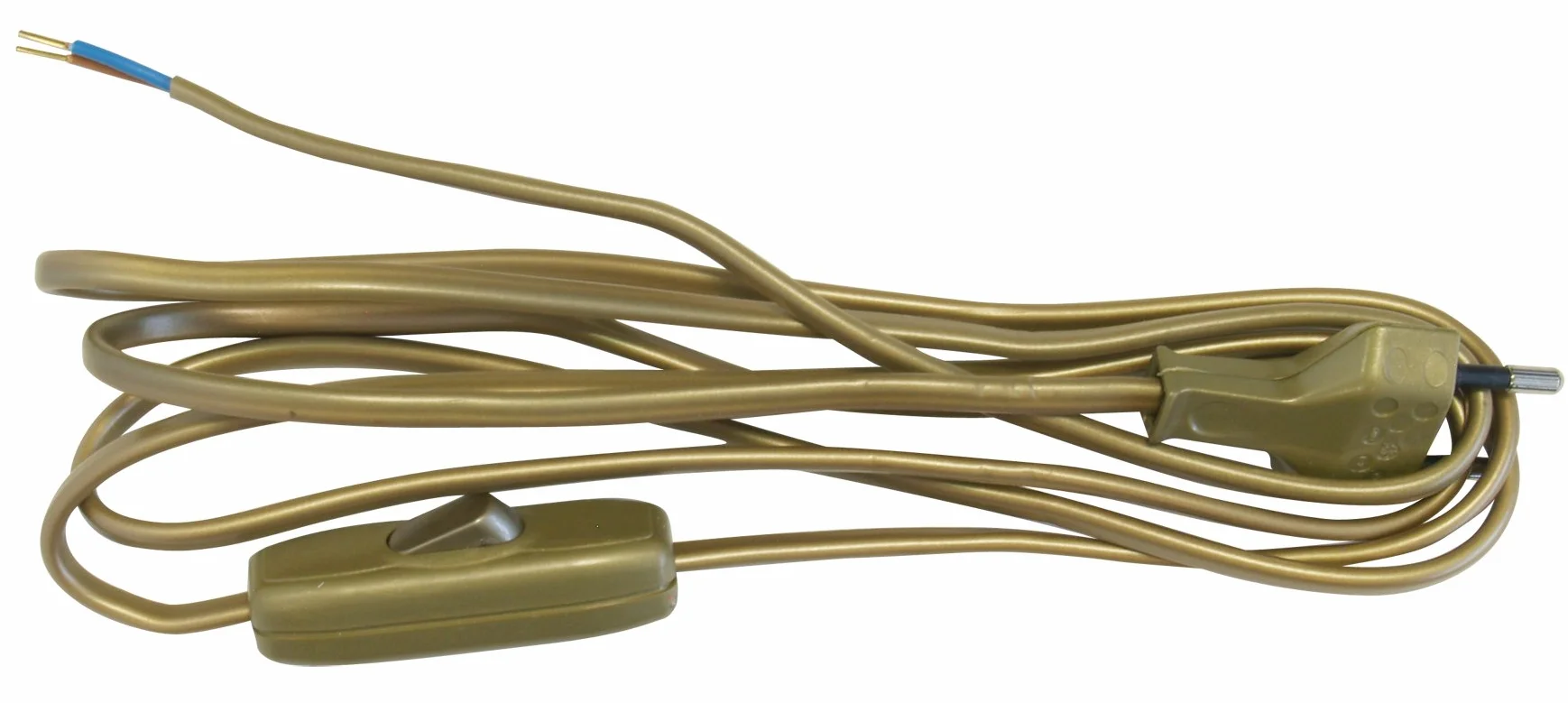 Cable con interruptor 2 m 2 x 0.75 mm² oro viejo