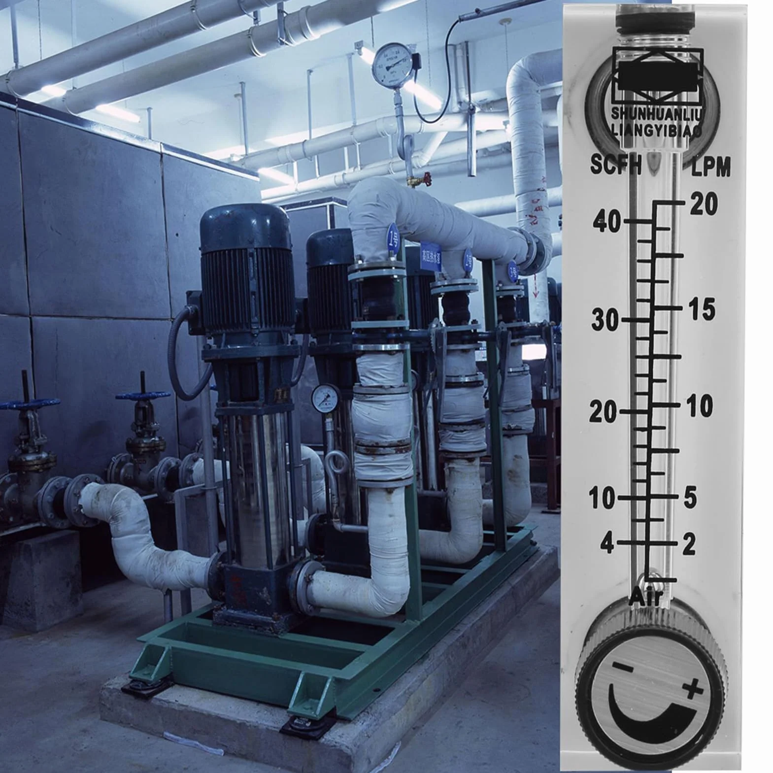 Medidor de Flujo de Gas Ajustable LZM-6T con Lecturas Intuitivas Tipo Panel para Medición de Tasa de Gas 2-20 LPM/4-40 SCFH