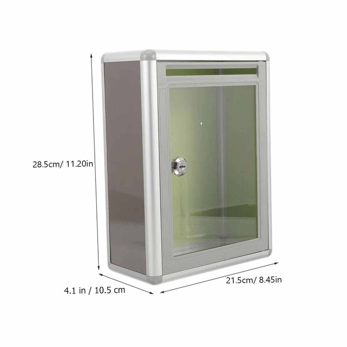 Buzón de Pared con Cerradura Transparente de Aluminio, 2 Unidades | Acrílico, Superficie Lisa, para Oficina y Exterior, Formato Compacto, Incluye Cierre de Seguridad