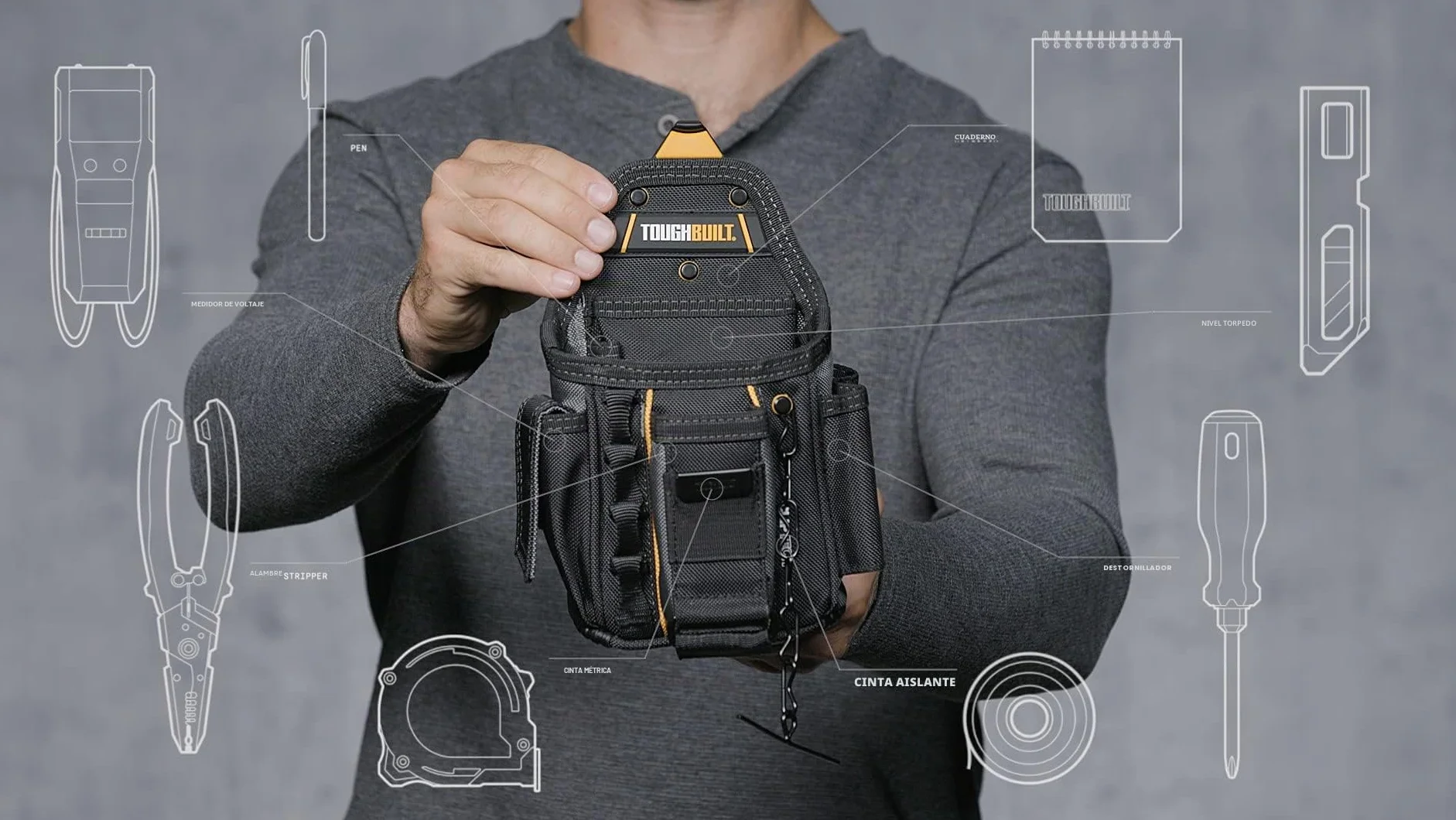 Toughbuilt TOU-CT-34 - Electricistas bolsa de las pequeñas