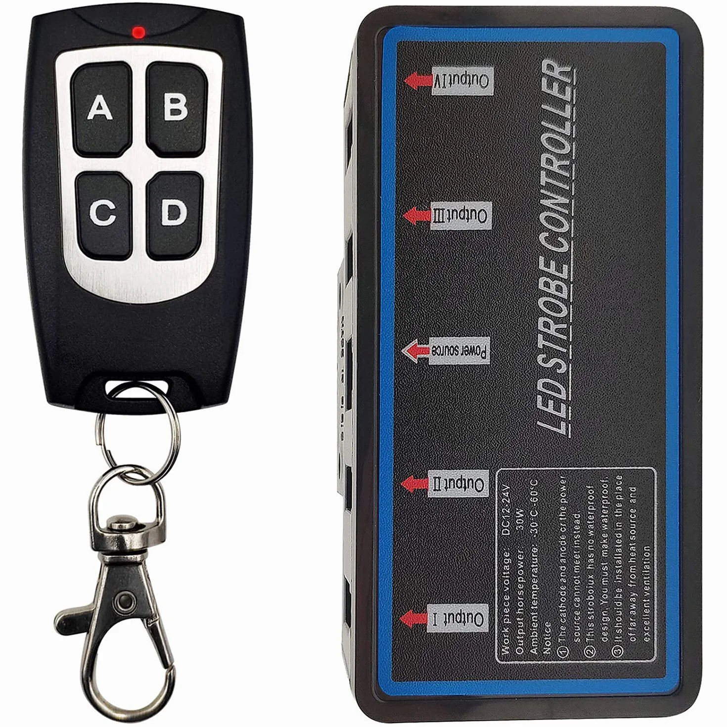 Luces de advertencia LED, 4 piezas de advertencia de emergencia, precaución, peligro, construcción, función de sincronización ultra delgada, para coche, camión, caja de control principal, montaje en