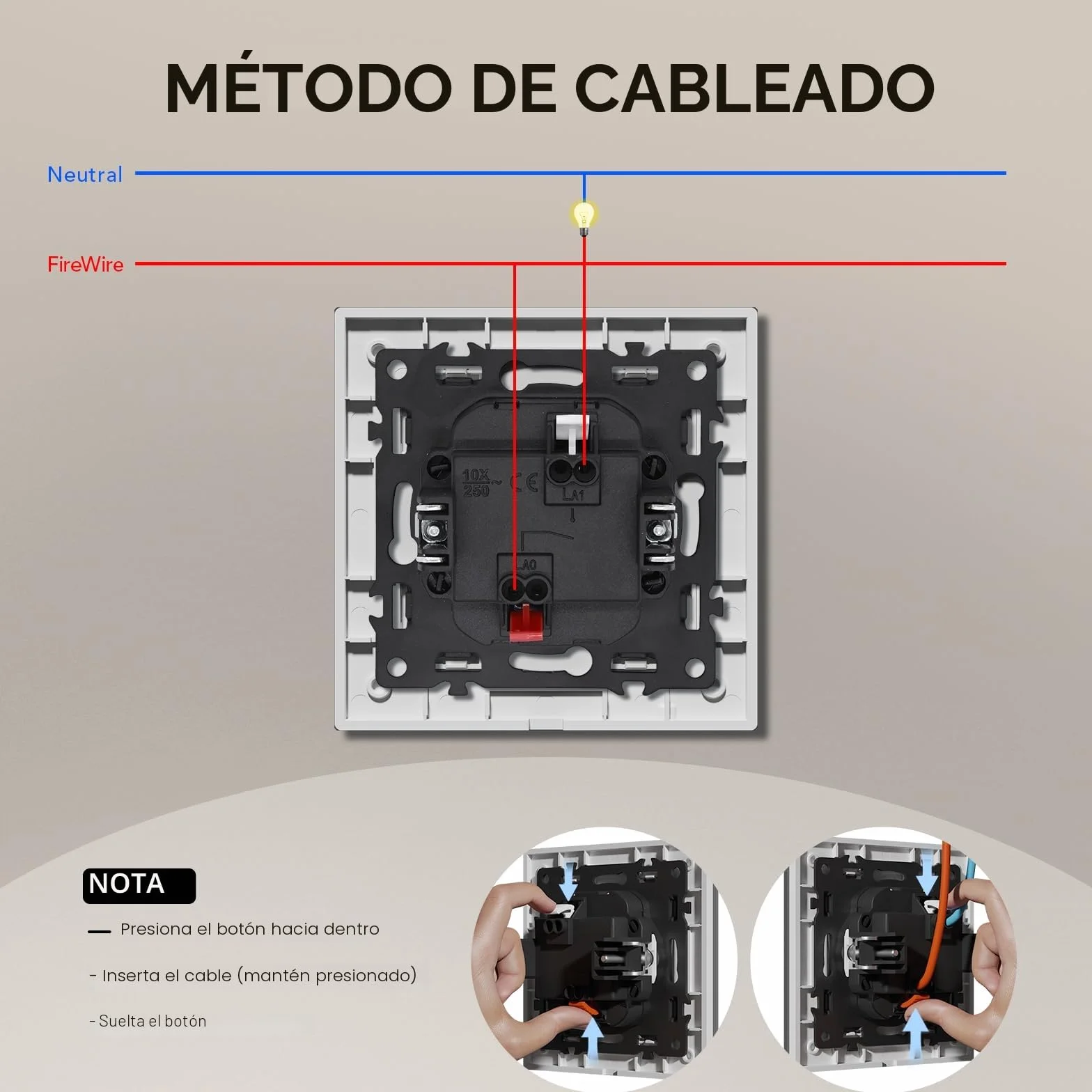 BSEED Interruptor pared con Cristal,Interruptor de luz con Garfio,Basculante Con Pilotitos LED,Fácil Instalación,Fáciles de Limpiar,E-Series,1 Gang 1 Vía - 2 Paquetes,86mm Blanco