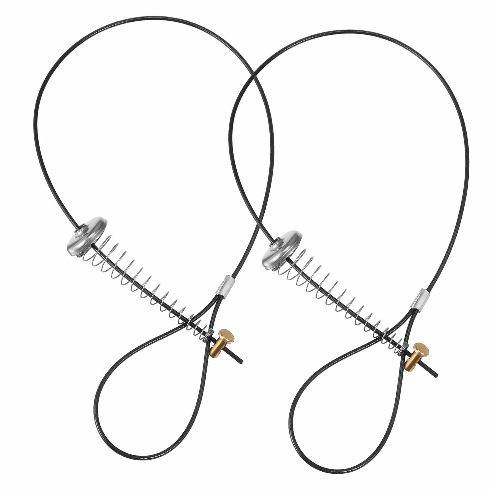 Homoyoyo 2 Juegos de Pestillo para Puerta de Acero Inoxidable Cable de Tracción, Diseño Resorte para Puertas de Vinilo y Madera, Adecuado para Apertura y Cierre Seguro