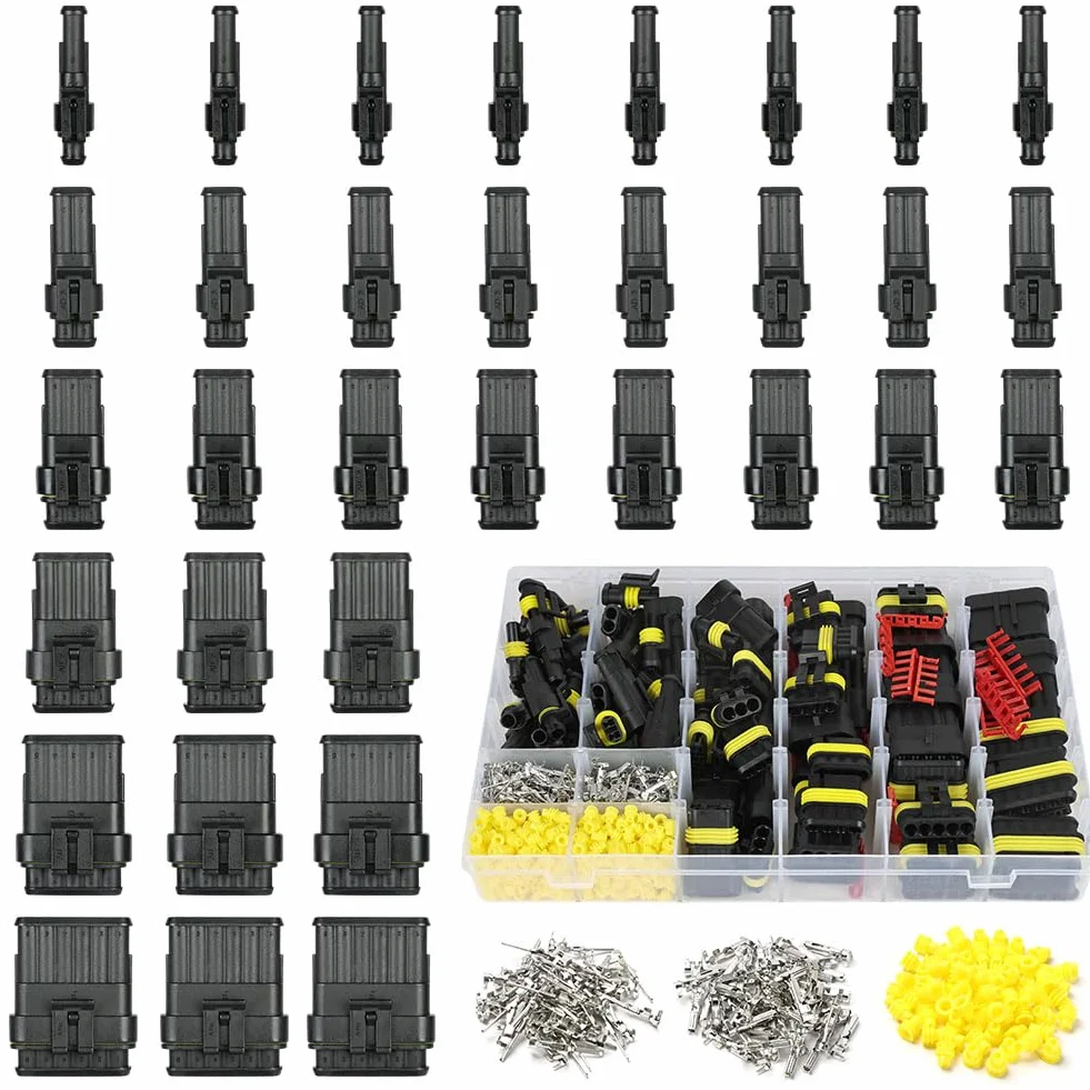Conector Electrico Impermeable 730 Piezas para Coche, Kit de Conectores Sellado 1-6 Pines