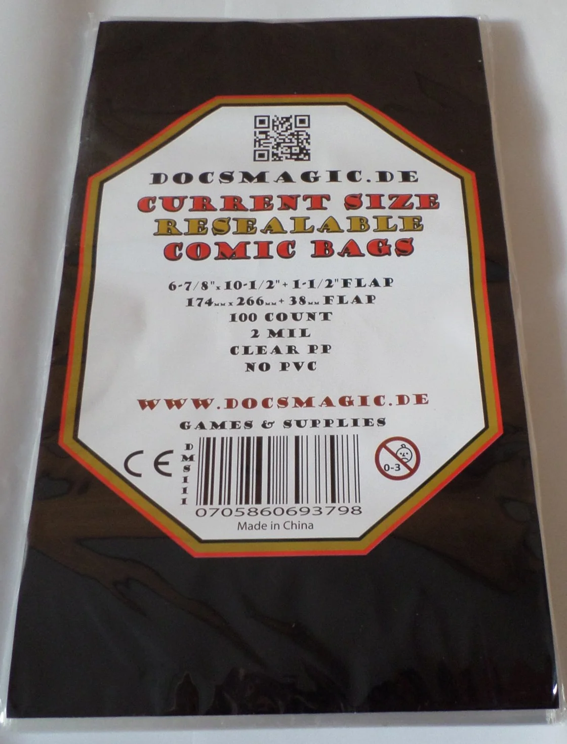 5X 100 Resealable Comic Book Bags 6-7/8"x 10-1/2"+ 1-1/2" Flap 2 Mil Auto-Adhesivas Bolsas Protectoras