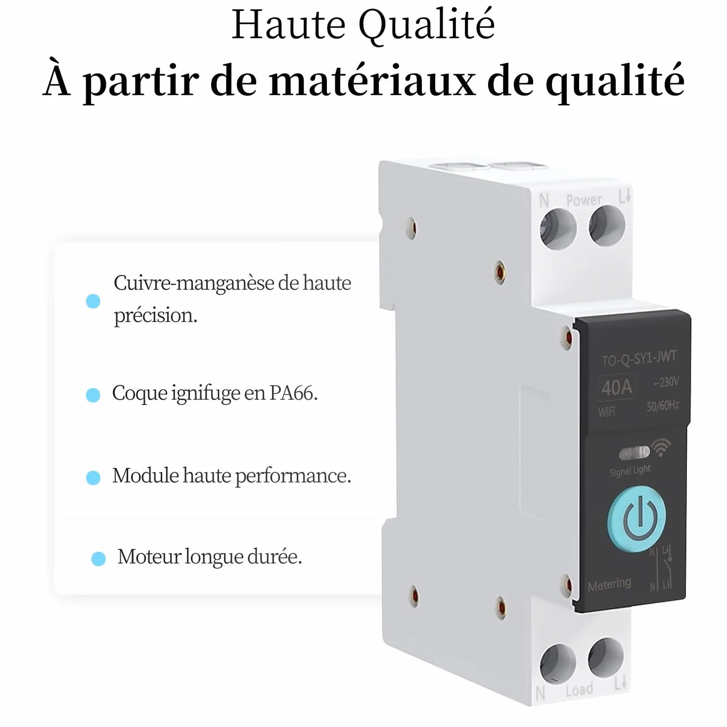Interruptor Automático WIFI, Interruptor WIFI Inteligente Disyuntores, Domésticos Control Remoto de Teléfono Móvil, 3 Modos de Temporización, para Electrodomésticos (25A)