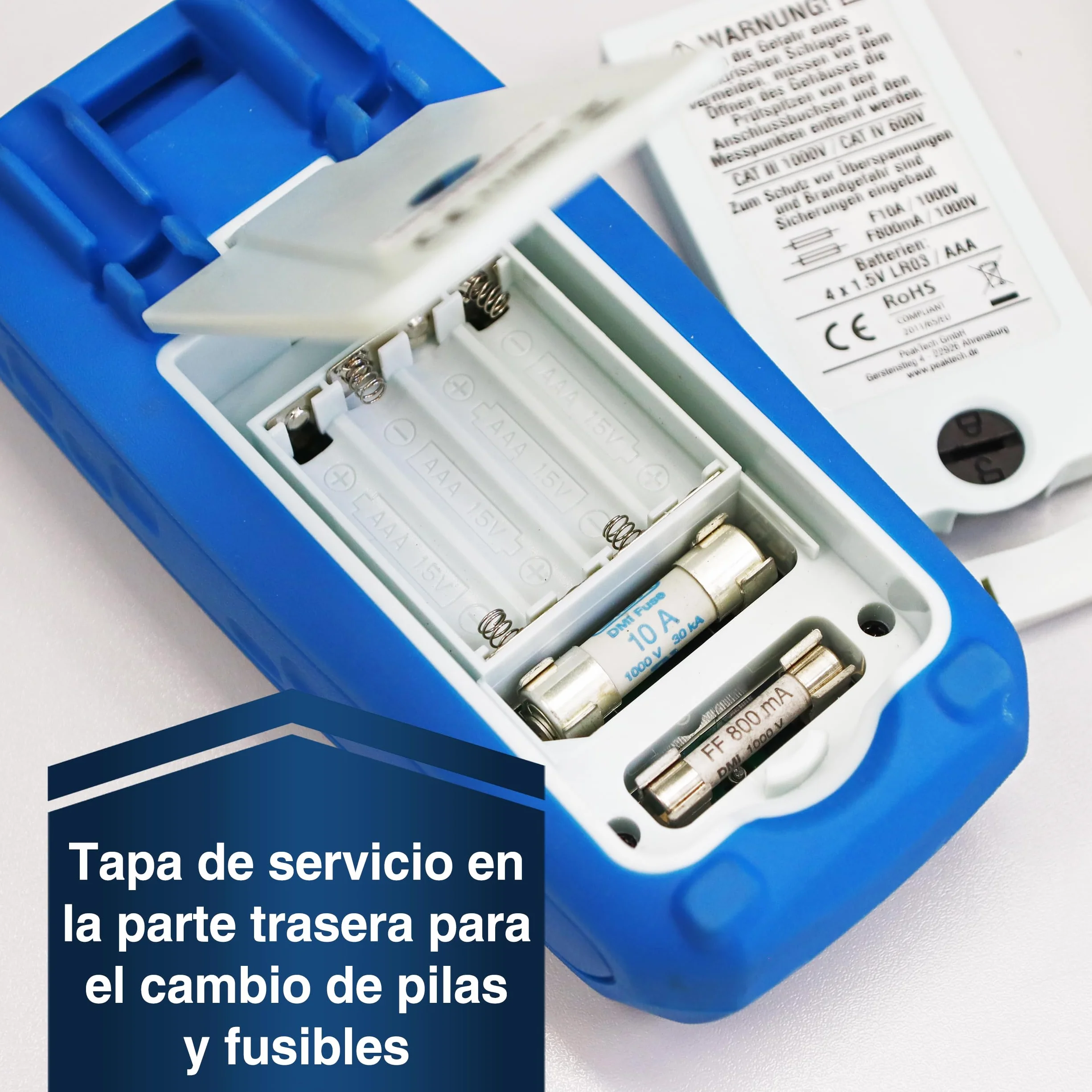 PeakTech 3442 - Multímetro Digital Rms con 60,000 Recuentos y Bluetooth 4.0, Multímetro Mano Profesional, Retención Automática, Tuv/Gs, Medidor Voltaje, Probador Continuidad - Cat III 1000V