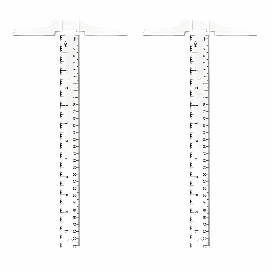 Reglas Cuadradas en T de Plástico Transparente Doble Cara para Dibujo y Diseño 30 cm