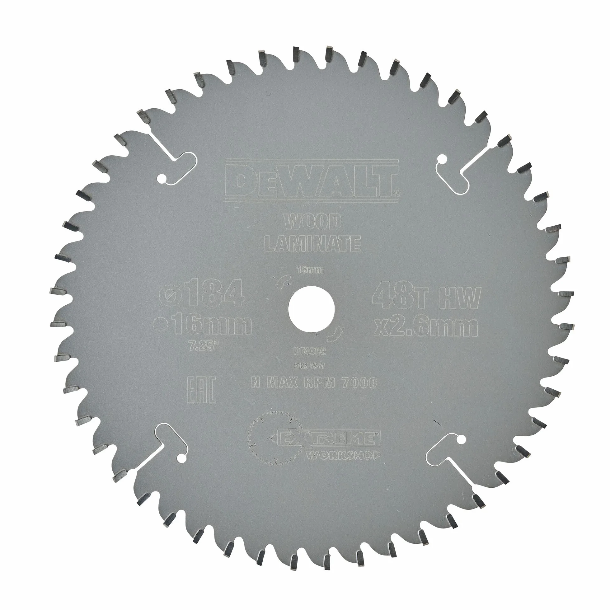 Dewalt DT4092-QZ - Hoja de sierra circular, 184 x 16 mm, 48D