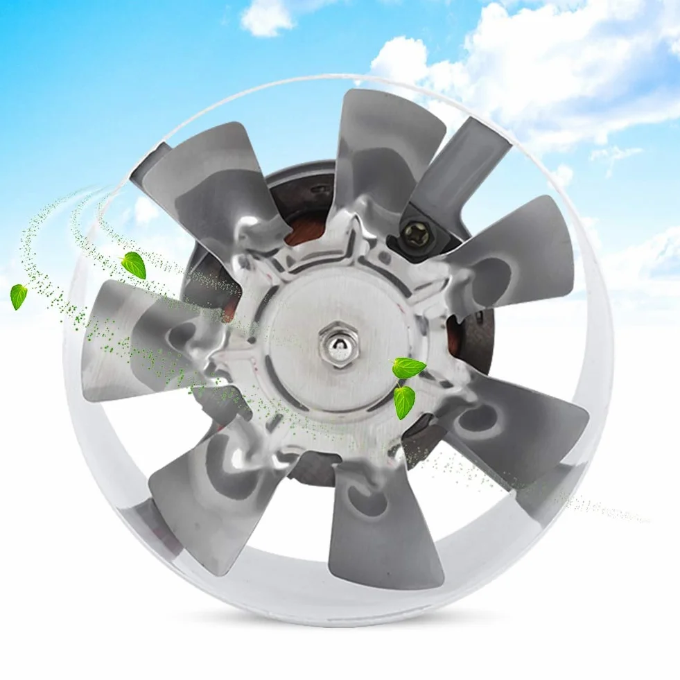 Ventilador de escape de 25W 220V 95mm Ventilador de tubería de consumo de energía montado en la pared con bajo ruido para cultivo hidropónico Carpa Baño Cocina Garaje Suministro de ventilación de aire