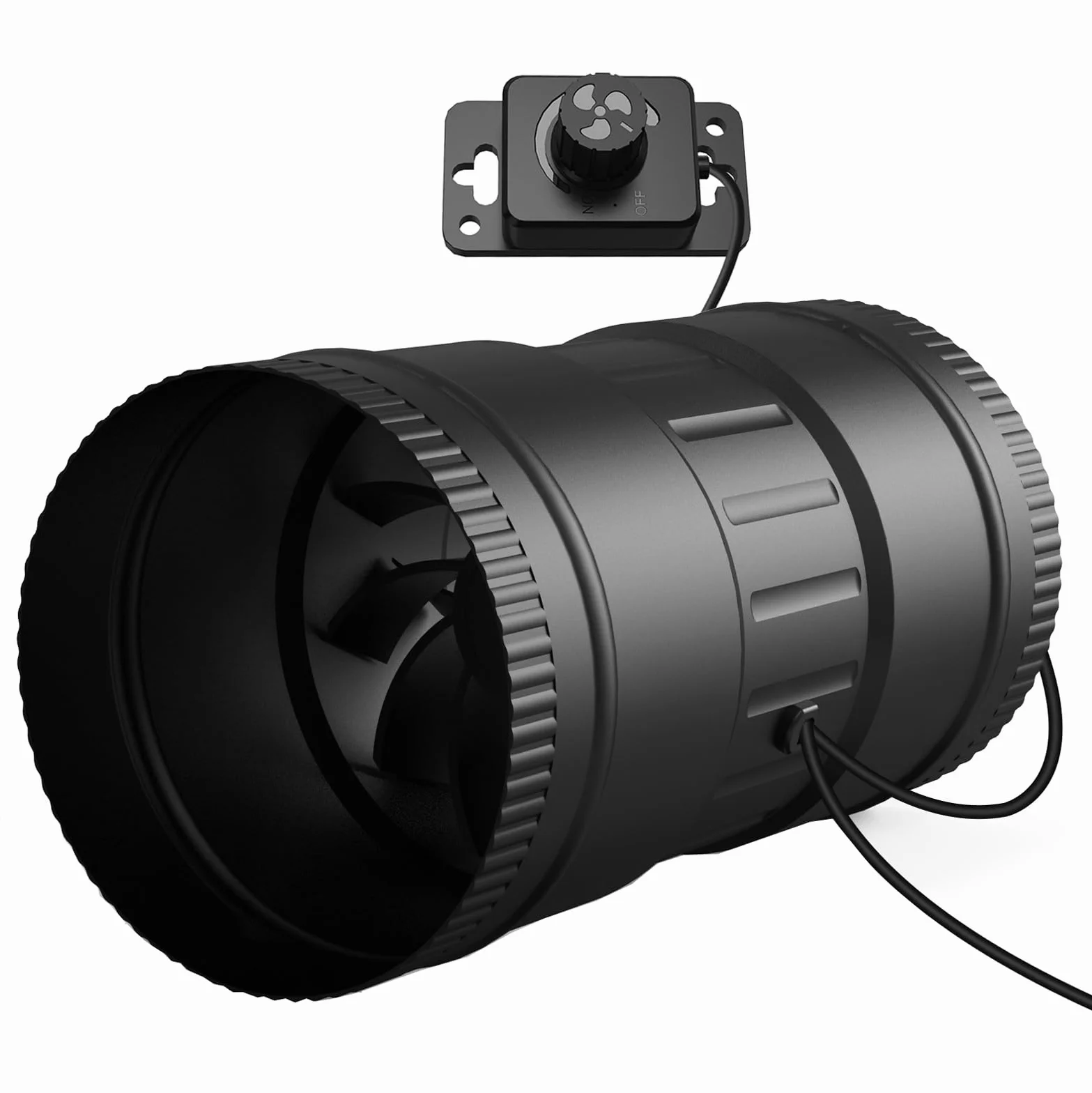 100 mm Ventilador Extractor en línea, Ventilación Extractor de aire de 6 W con controlador de velocidad Bodega húmeda, garajes, cultivo hidropónico tienda, cuarto de baño.