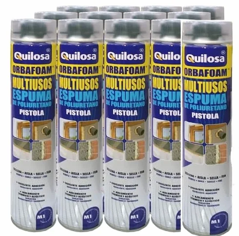QUILOSA -Espuma Pack 12 espuma de poliuretano Quilosa Orbafoam O2-M1 700Ml