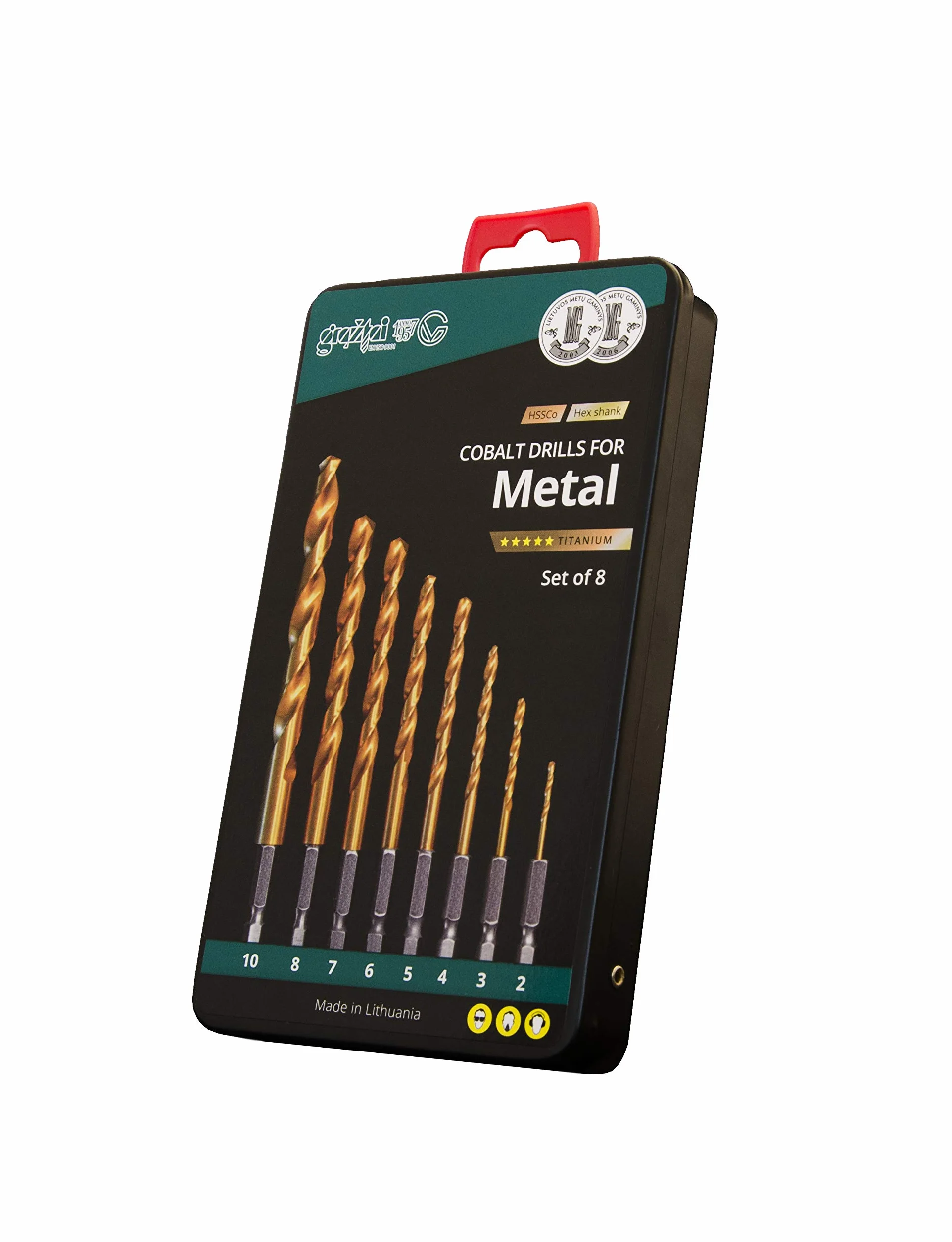 Juego Brocas Cobalt Ø 2.0-10.0 Mango HEX, HSSCo (M35), Revestidas Al TiN, Rapido Cambio Herramienta