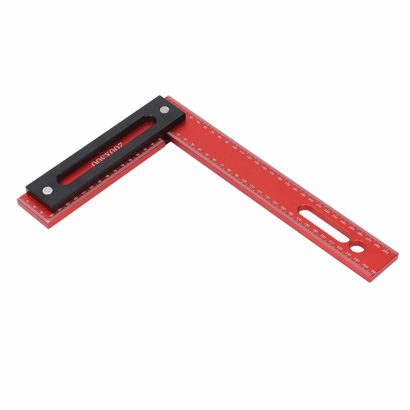 Escuadra de carpintería de 300 x 200 mm, escuadra de aluminio en forma de L para enmarcar, escuadra de carpintero de 90 grados con valla de tope, escuadra ligera anodizada de ángul