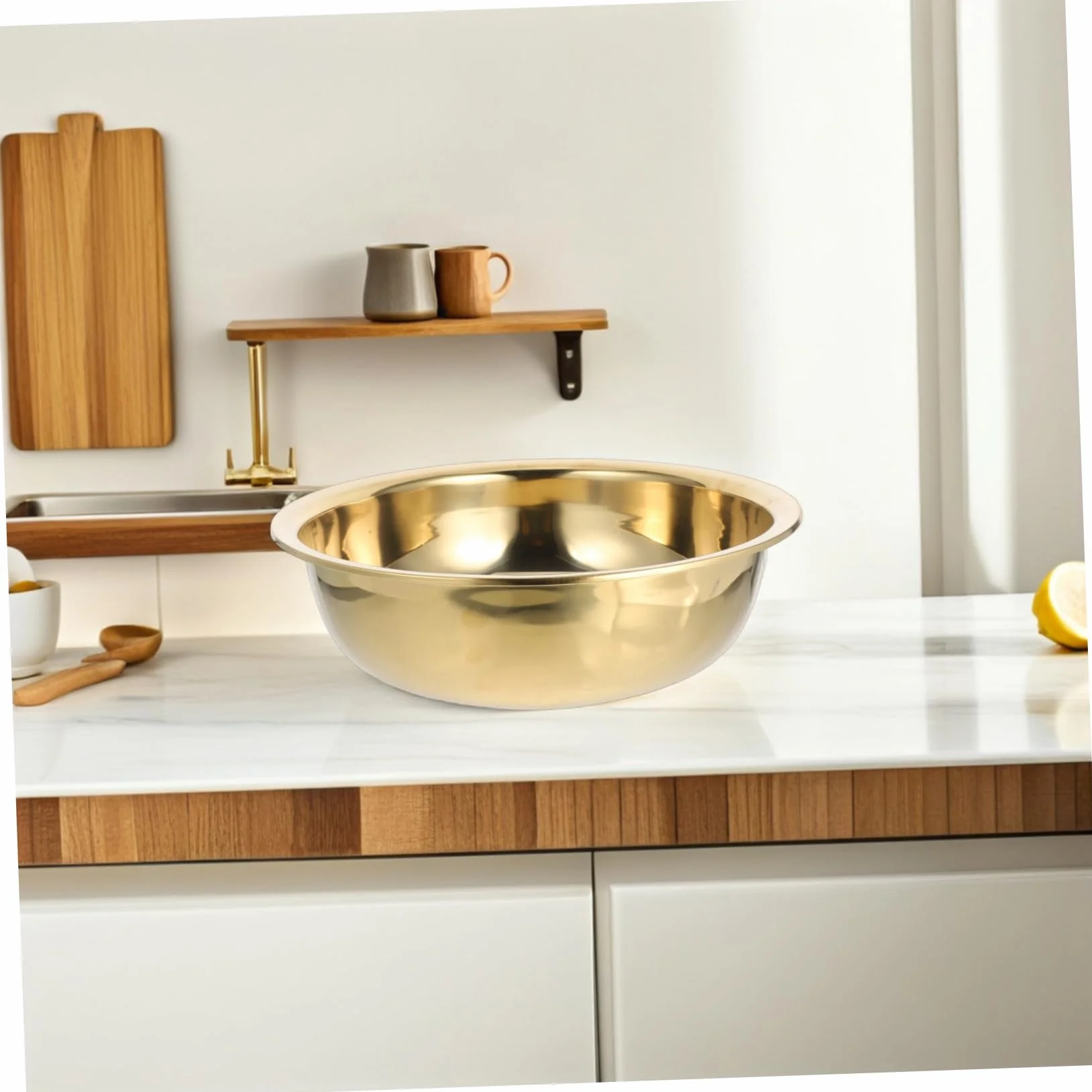 Lavabo Multifunción de Acero Inoxidable Tamaño Mediano Acabado Pulido Resistente Deformación para Lavar Verduras Remojar Pies Cocina y Baño