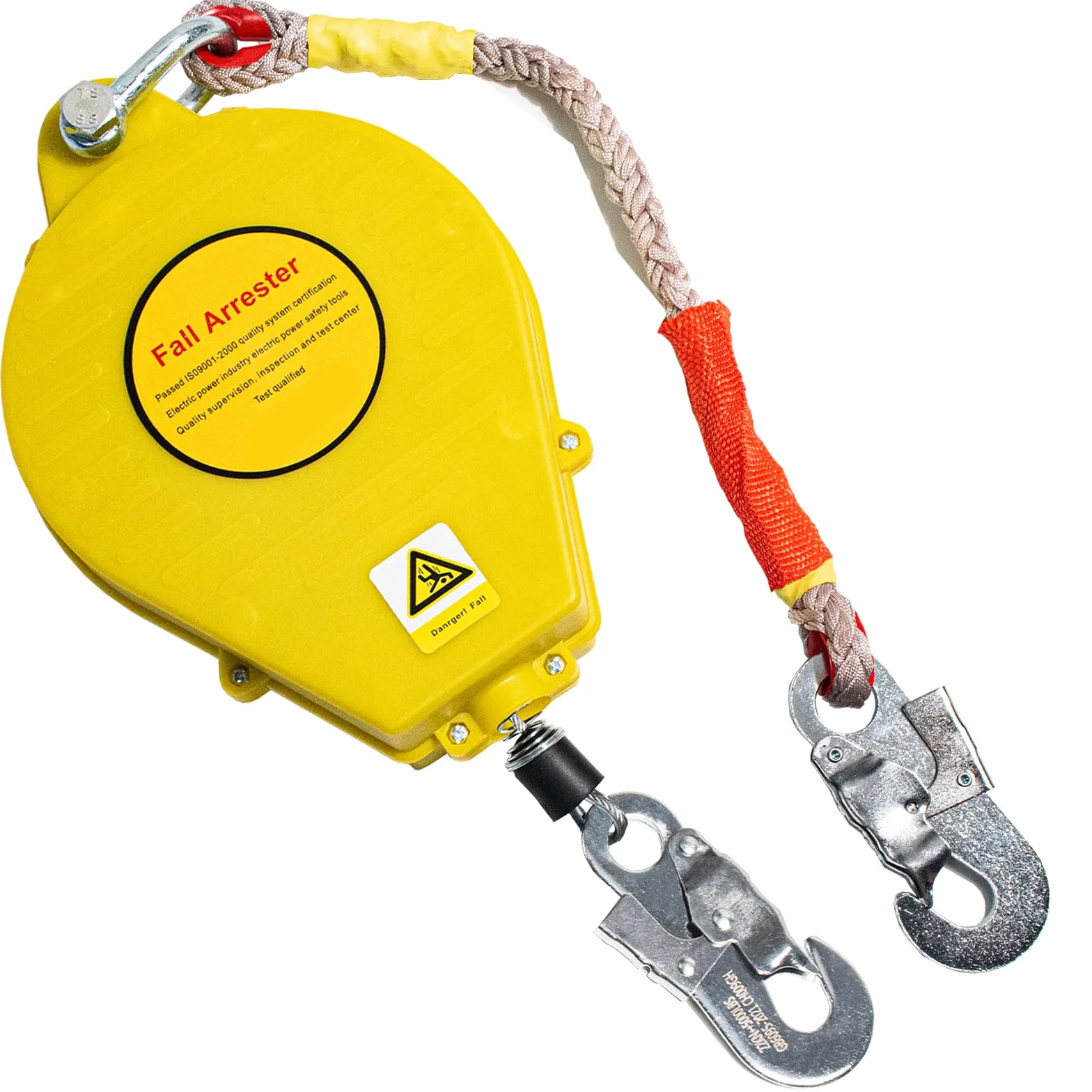 Arnes Seguridad Anticaidas Retractil Homologado 150kg 20m Gancho Autoblocante Amarillo