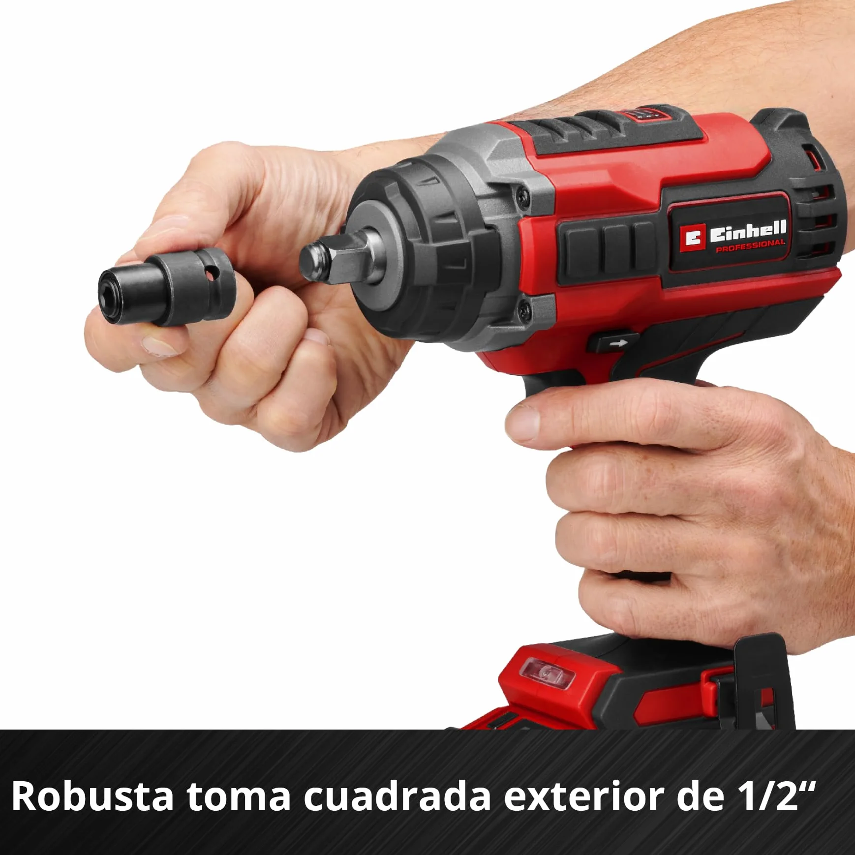 Einhell Professional Atornillador de impacto con batería IMPAXXO 18/450 Power X-Change (18 V, 450 Nm, 3 niveles de potencia, sin escobillas, recepción de 1/2", incl. set de tuercas, sin batería)
