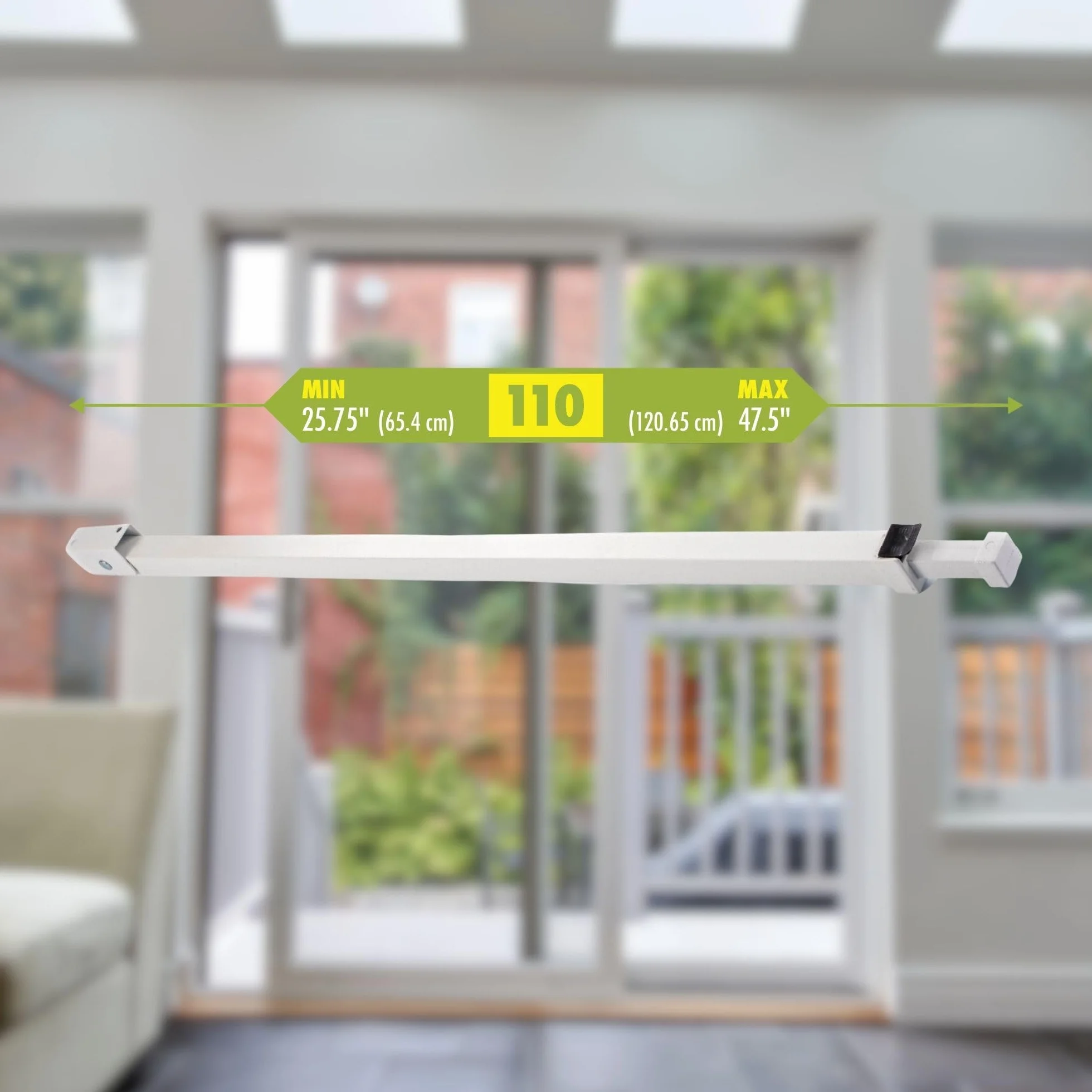 Ideal Security Inc. SK110W. Barra de seguridad blanca para puertas del patio, SK110W