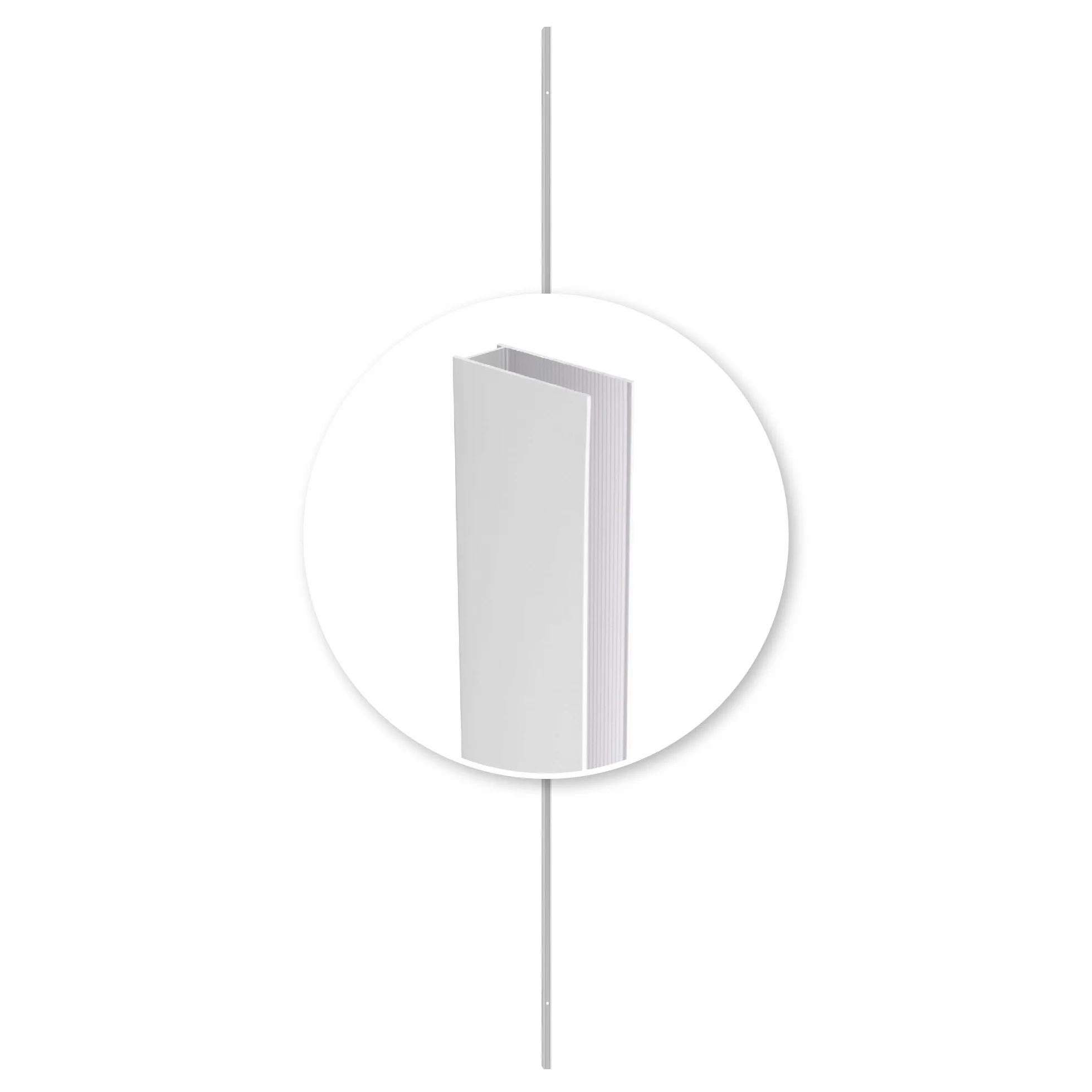 Perfil de Pared de Aluminio en U 200 cm para Mamparas de Ducha com Vidrio de 8 mm, 1 goma reductora incluida