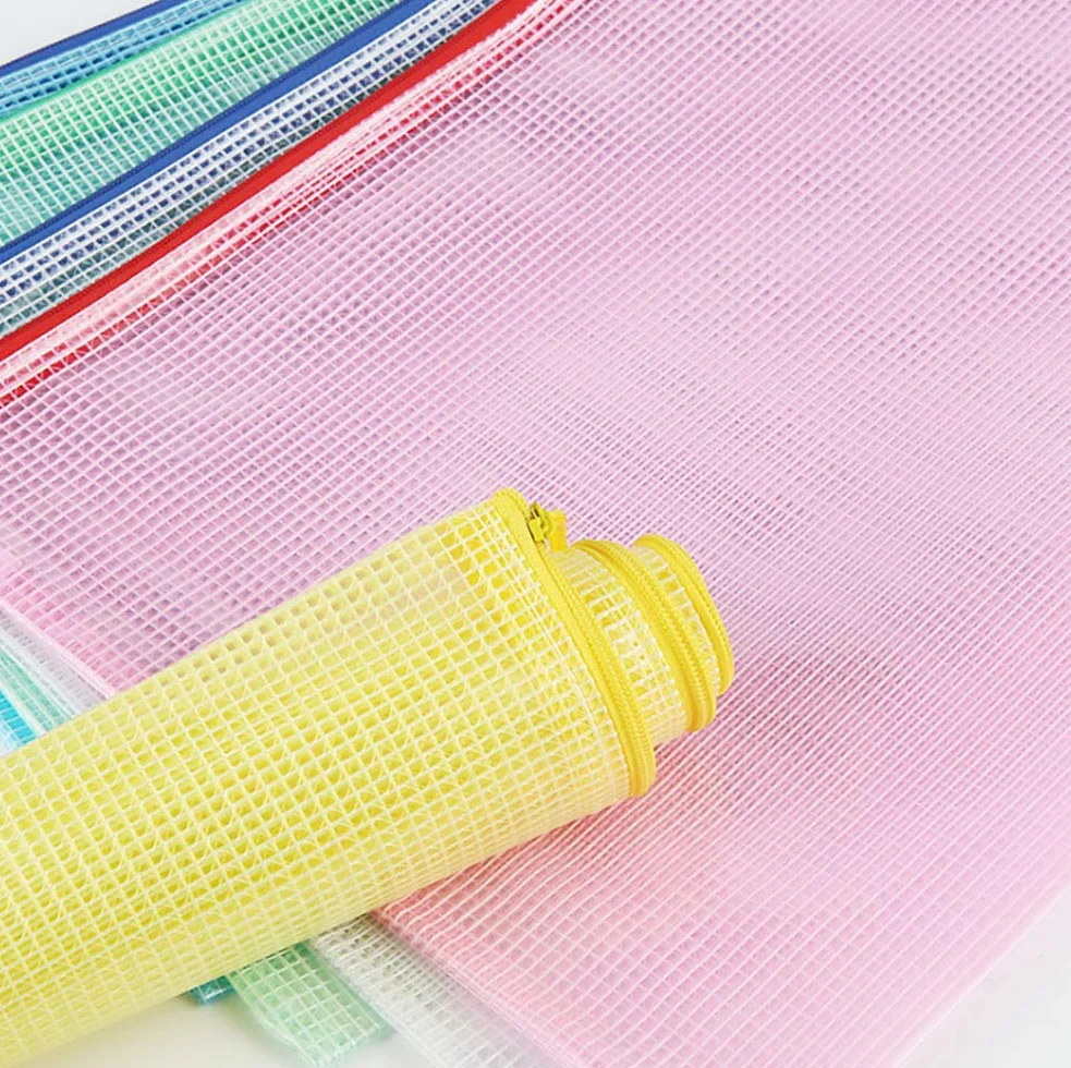Vicloon Bolsas de Documentos A3, 10 Piezas Carpetas de Plástico con Malla, Bolsa de Archivo con Cremallera