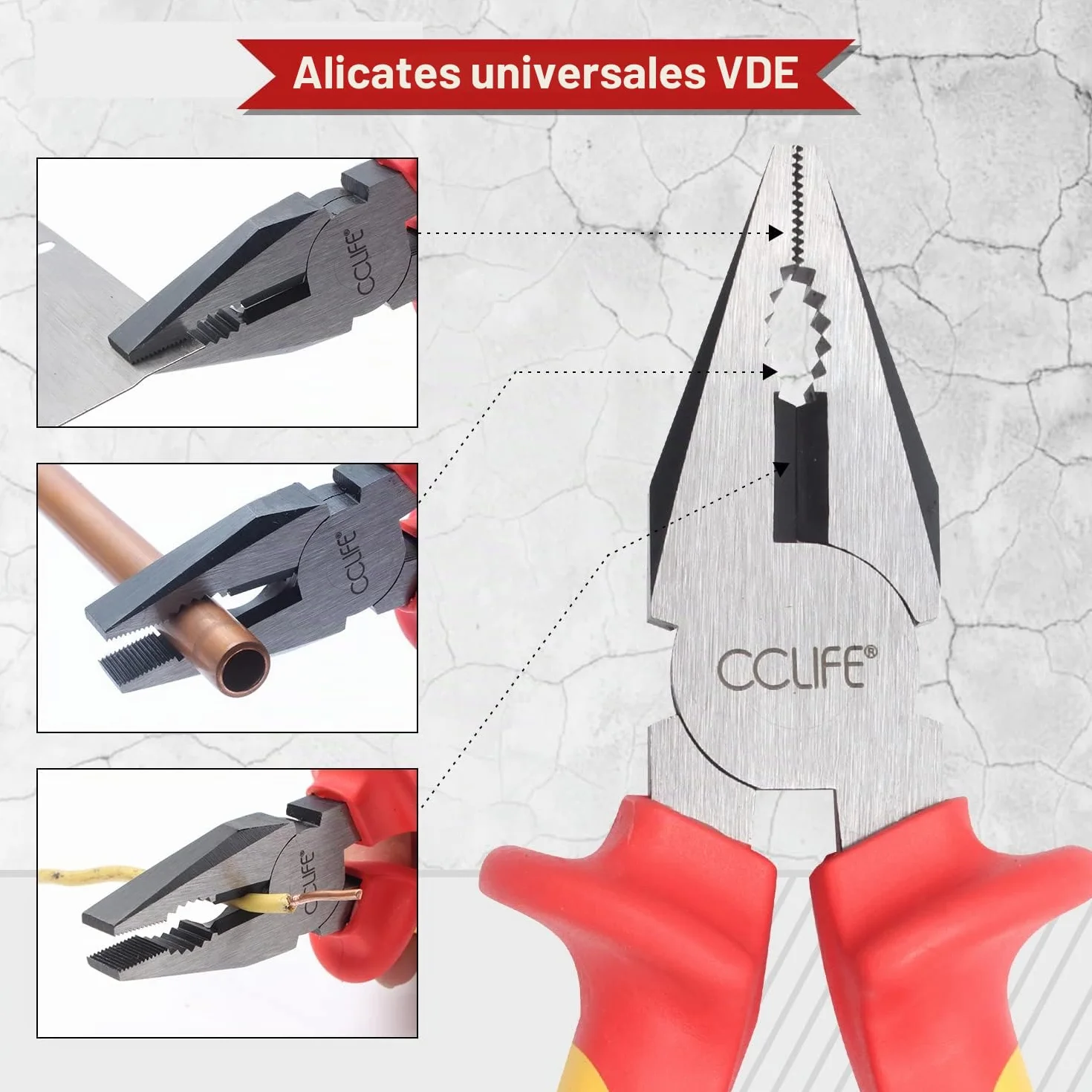 CCLIFE 11 piezas Destornilladores Aislados VDE, Juego Alicates Electricista, Buscapolos Electricista 1000V y Destornilladores Phillips y Destornillador Plano