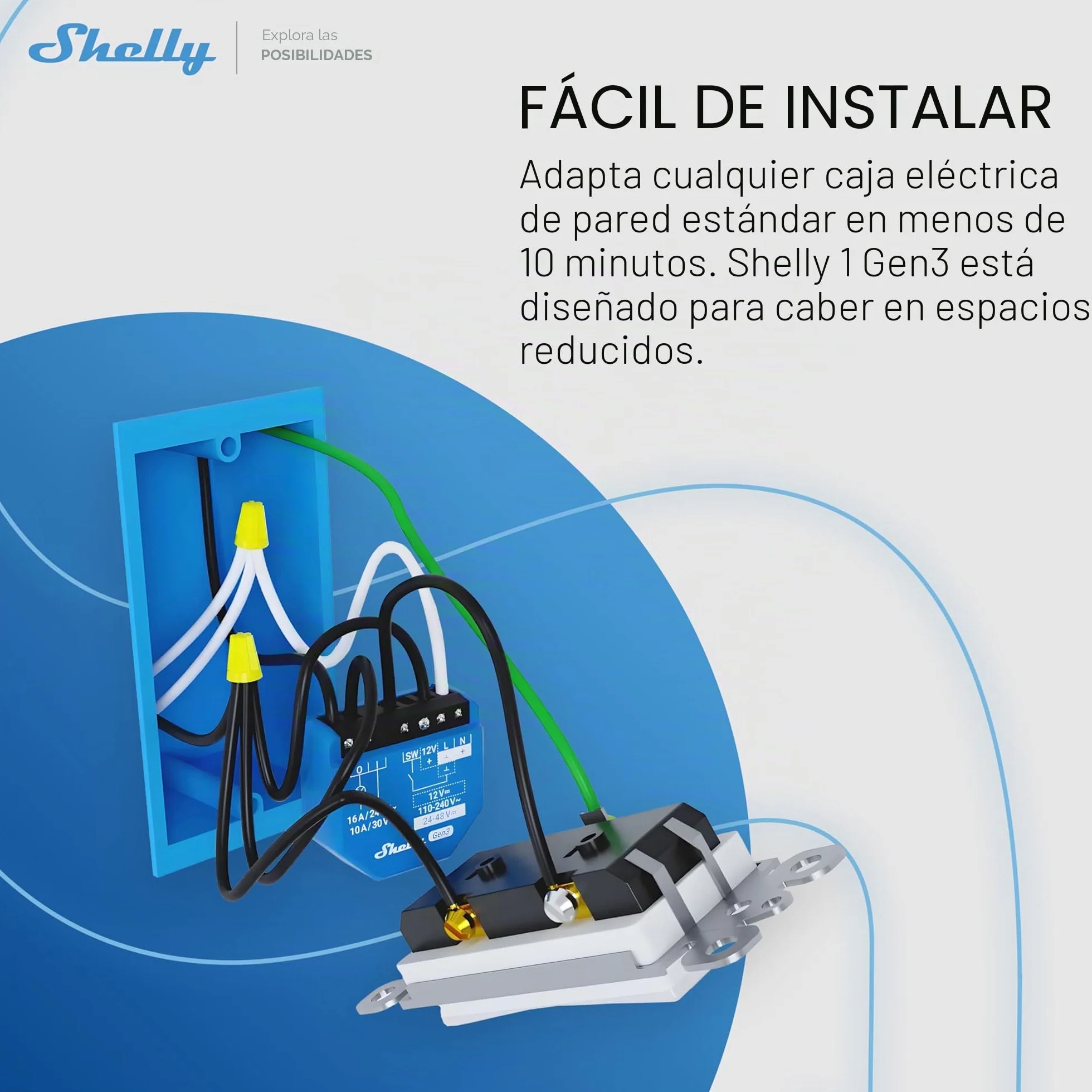 Shelly 1 Gen3 - Interriptor Relé Inteligente con contactos secos, Wi-Fi y Bluetooth, Control remoto de luz por App, Compatible con Alexa y Google Home, No requiere Hub, Chip Shelly de 8MB - 2 Piezas