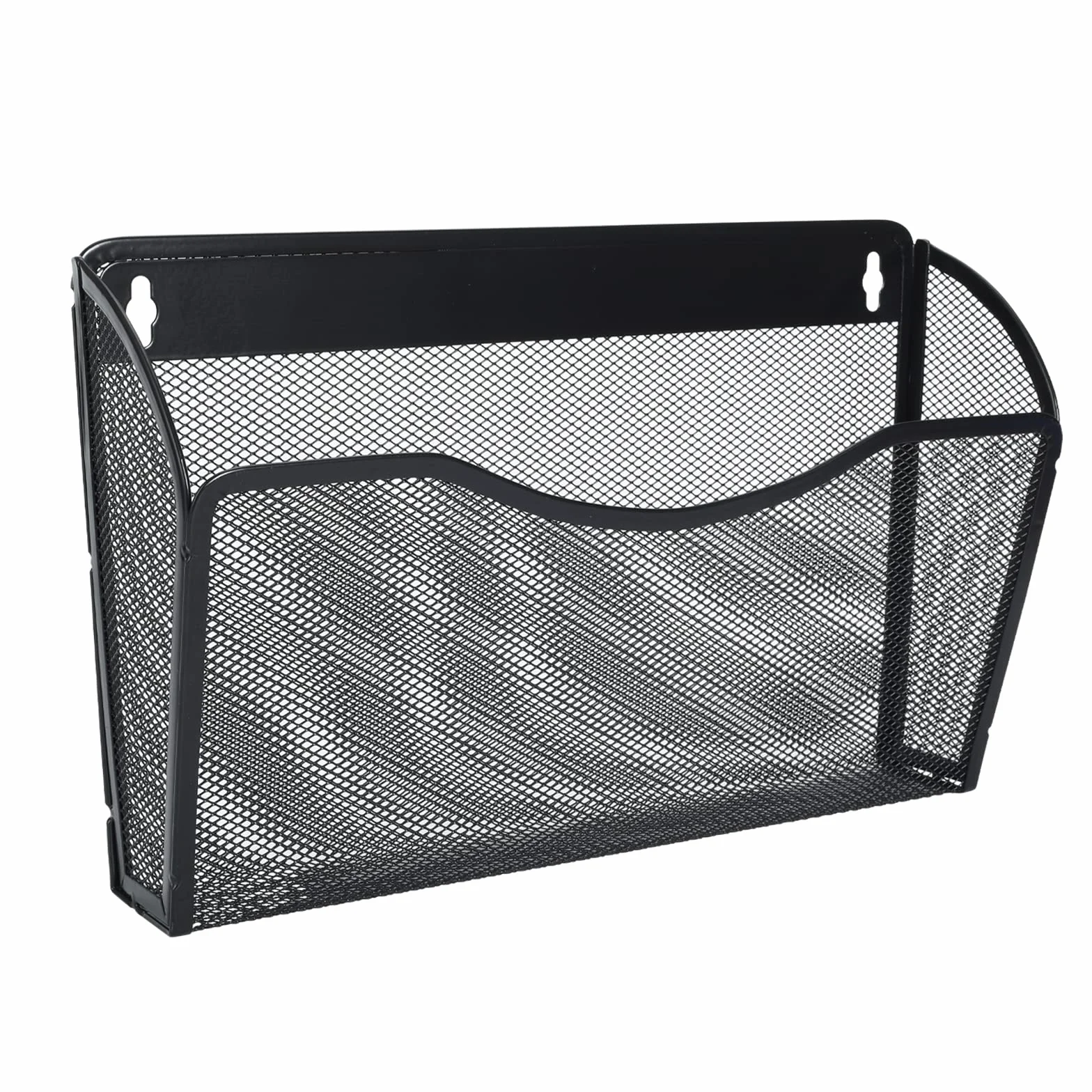 EasyPAG Soporte Documentos Metal A4 Bolsillo Horizontal Archivador de Pared Negro