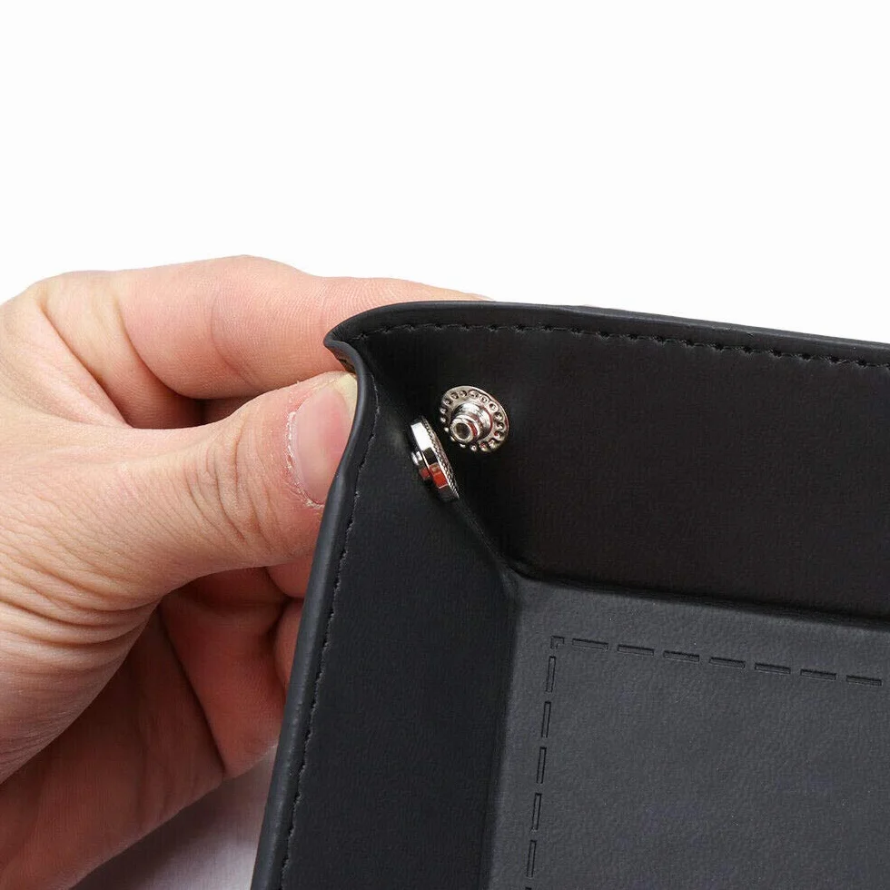 Yolistar Bandeja de almacenamiento de cuero rectangular para oficina, llaves, monedas, teléfono móvil