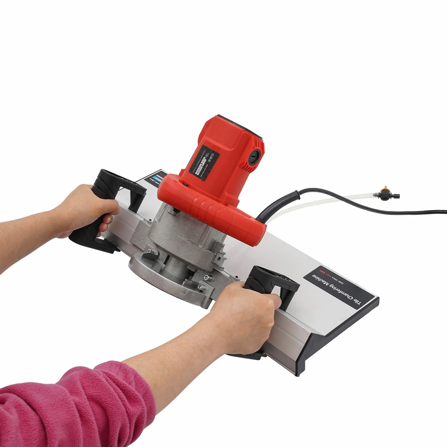 Máquina de biselado para azulejos de 1200 W, cortador de azulejos eléctrico para biselar, herramienta de corte de borde de 43 grados, máquina de ángulo con refrigeración por agua para biselado preciso