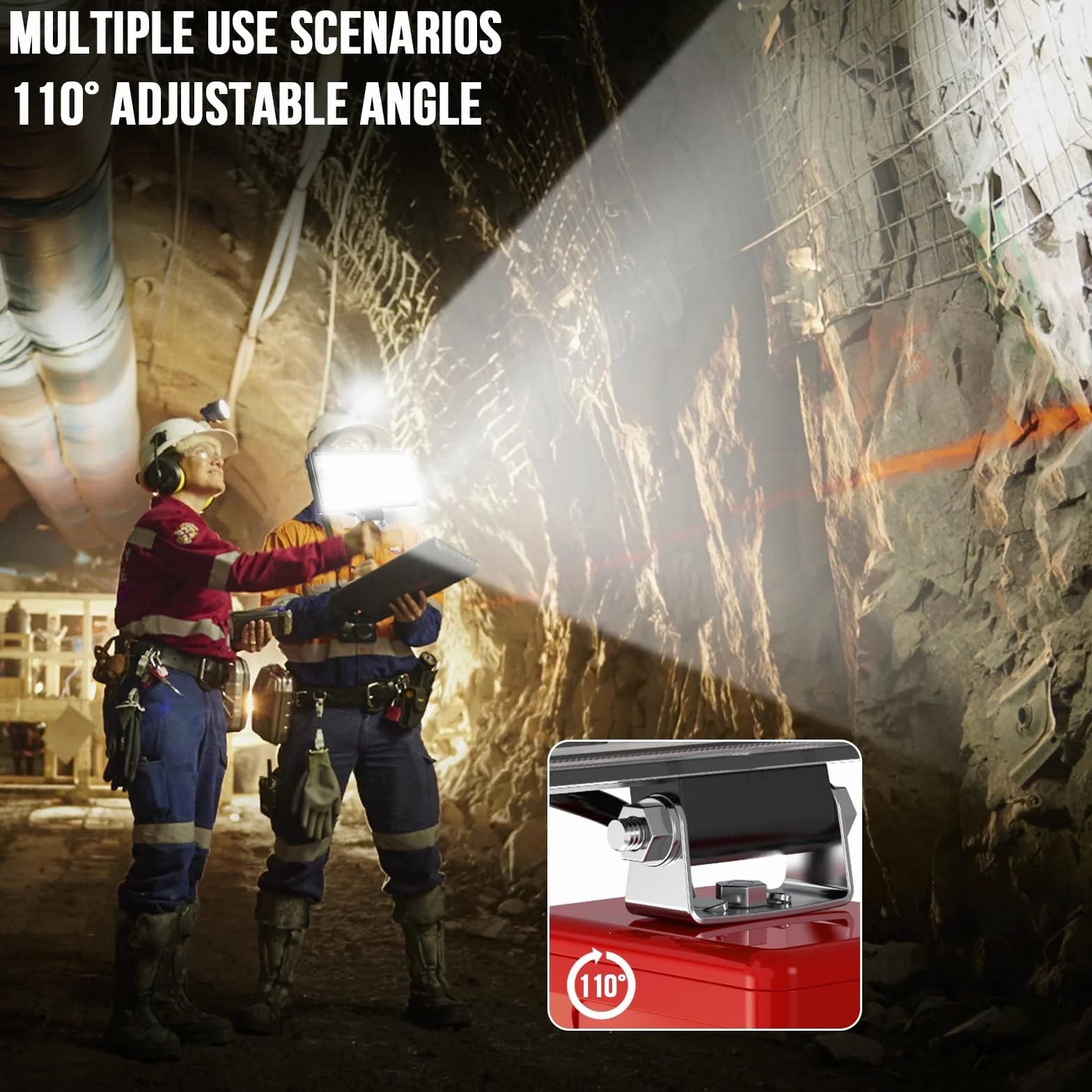 Luz Compatible con Milwaukee 18V,Lámpara de Trabajo Led Sin Cuerda 38W 6000Lm Linterna Recargable con Protección de Baja Tensión Y USB,Liderar El Camino Focos Alimentados por Baterías