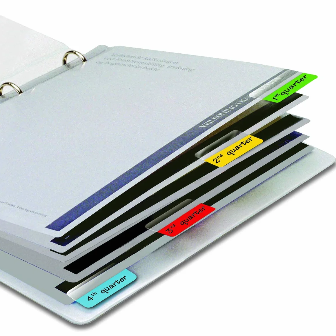 Djois, 10522 - Pack de 48 Pestañas Adhesivas Reposicionables 12 x 40 Mm - Índices y Marcapáginas PET para Clasificar y Señalizar Documentos - Surtido - Oficina, archivo y organización documental