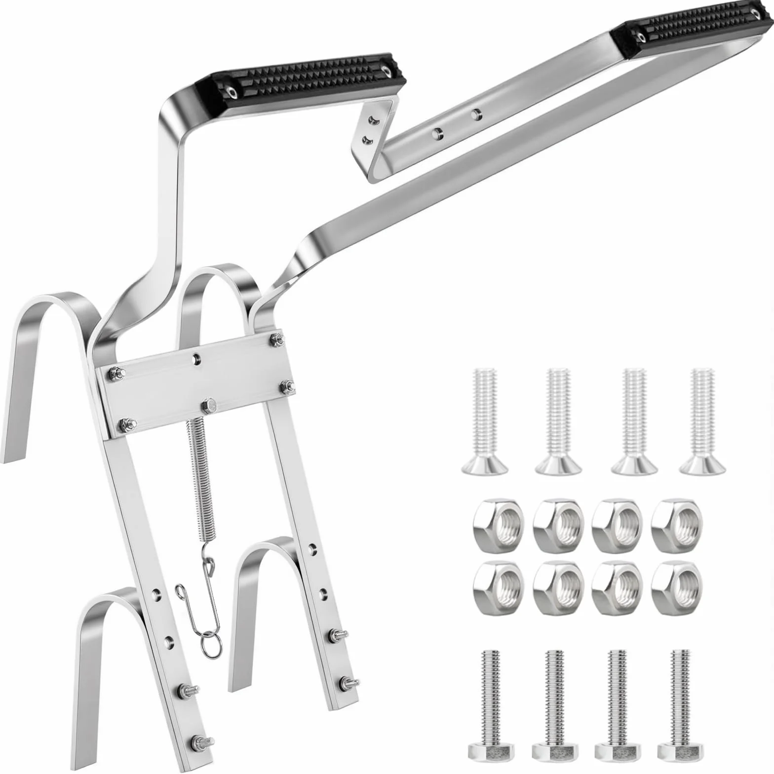 Separador de escalera de aluminio resistente, estabilizador de escalera en forma de V con parachoques de goma antideslizante, ajuste universal para la mayoría de escaleras, accesorio de escalera