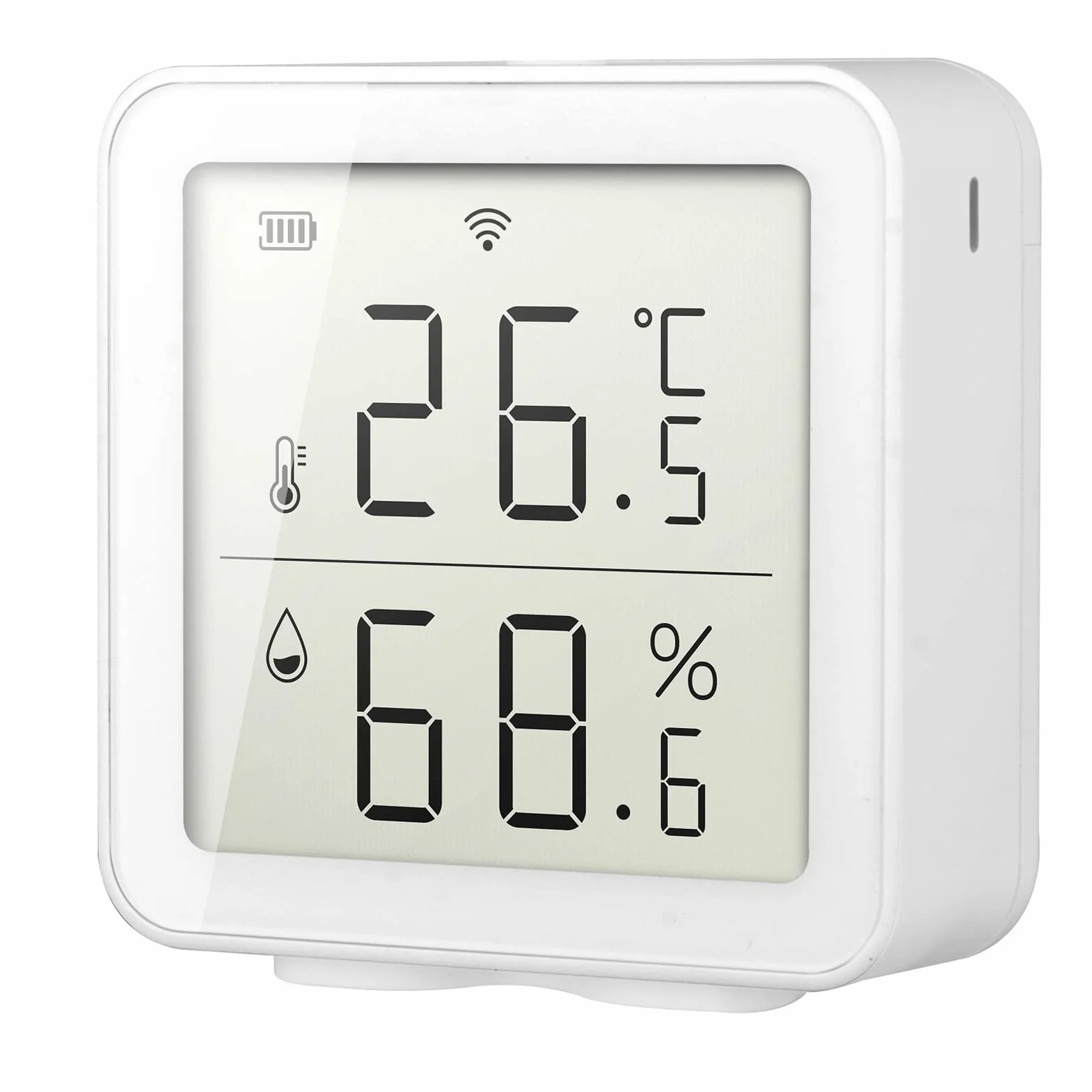 WiFi Tuya Sensor de Temperatura inalámbrico, Smart Life Digital Termómetro Higrómetro Interior, Compatible con Alexa, con Almacenamiento de Datos y Funciones de Alarmar