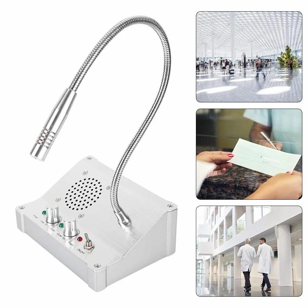 Sistema de Interfono de Doble Vía, Sistema de Intercomunicador de Dos Ventanas para Mostrador para Banco/hospital/taquilla, Antiinterferencia, Reducción Automática de Ruido